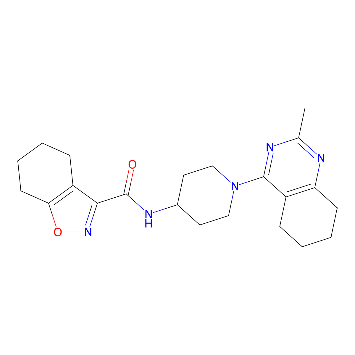N-(1-(2-methyl-5,6,7,8-tetrahydroquinazolin-4-yl)piperidin-4-yl)-4,5,6,7-tetrahydrobenzo[d]isoxazole-3-carboxamide molecular structure, CAS 2034411-54-4
