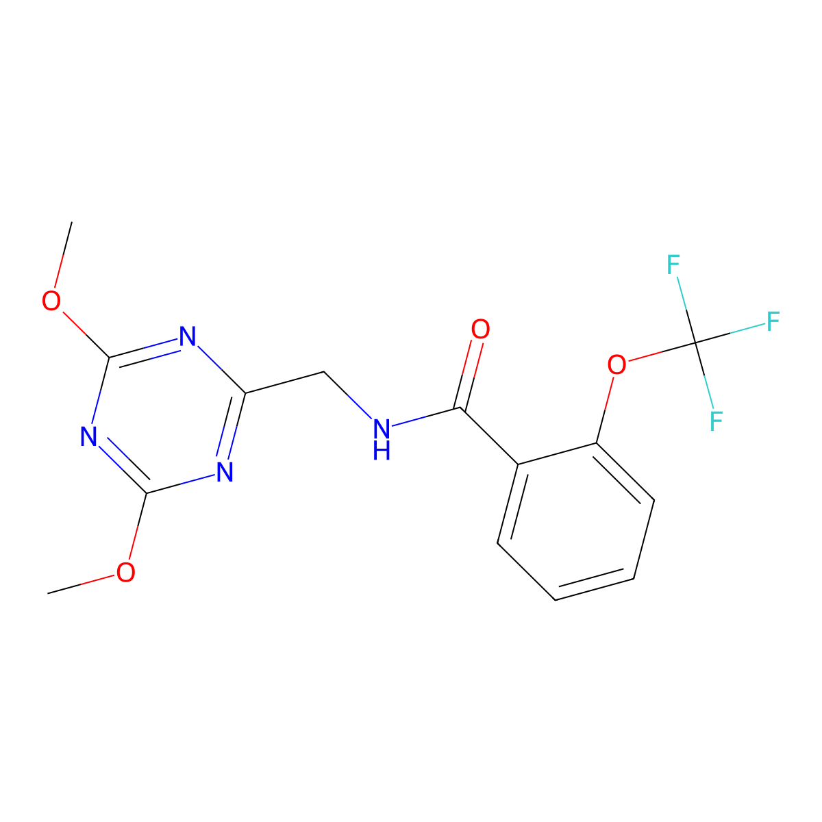 N-[(4,6-dimethoxy-1,3,5-triazin-2-yl)methyl]-2-(trifluoromethoxy)benzamide molecular structure, CAS 2034411-57-7