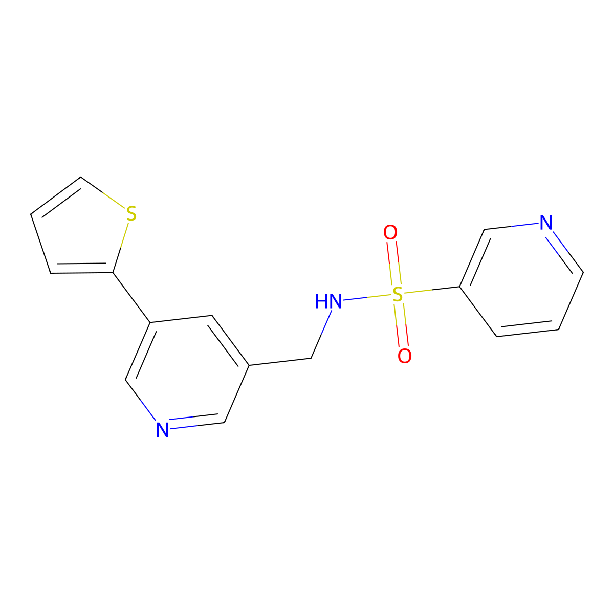 N-((5-(thiophen-2-yl)pyridin-3-yl)methyl)pyridine-3-sulfonamide molecular structure, CAS 2034411-58-8