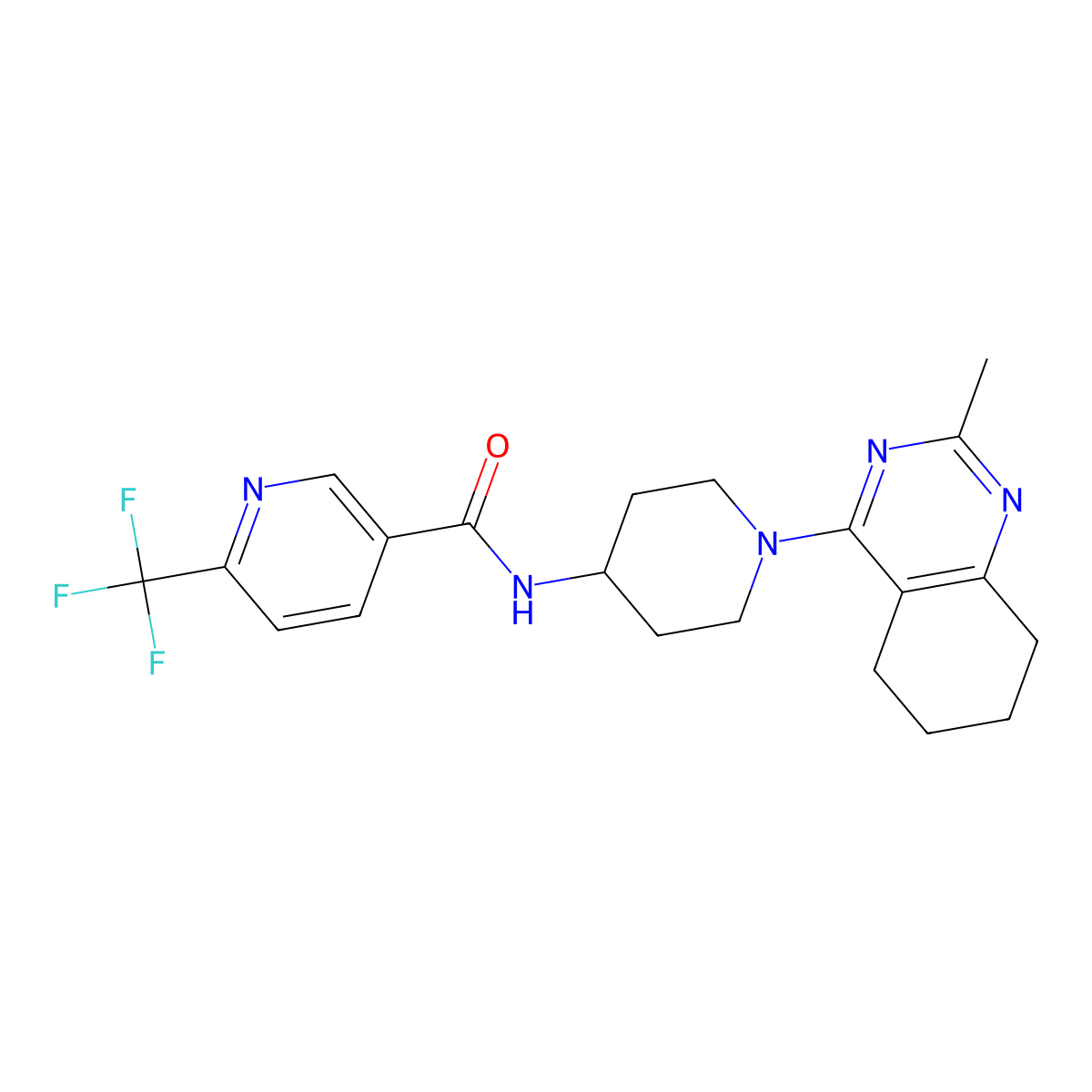 N-(1-(2-methyl-5,6,7,8-tetrahydroquinazolin-4-yl)piperidin-4-yl)-6-(trifluoromethyl)nicotinamide molecular structure, CAS 2034411-63-5
