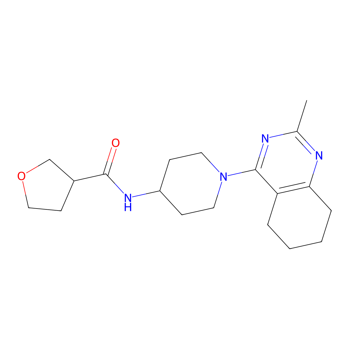 N-[1-(2-methyl-5,6,7,8-tetrahydroquinazolin-4-yl)piperidin-4-yl]oxolane-3-carboxamide molecular structure, CAS 2034411-69-1