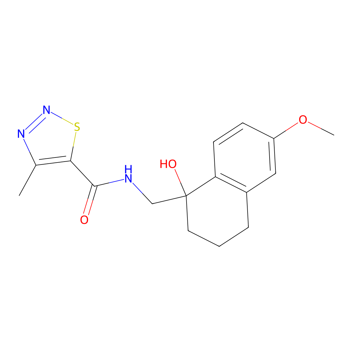 N-[(1-hydroxy-6-methoxy-1,2,3,4-tetrahydronaphthalen-1-yl)methyl]-4-methyl-1,2,3-thiadiazole-5-carboxamide molecular structure, CAS 2034411-72-6