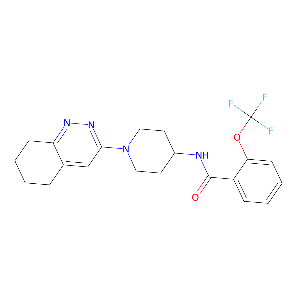 N-[1-(5,6,7,8-tetrahydrocinnolin-3-yl)piperidin-4-yl]-2-(trifluoromethoxy)benzamide molecular structure, CAS 2034411-83-9
