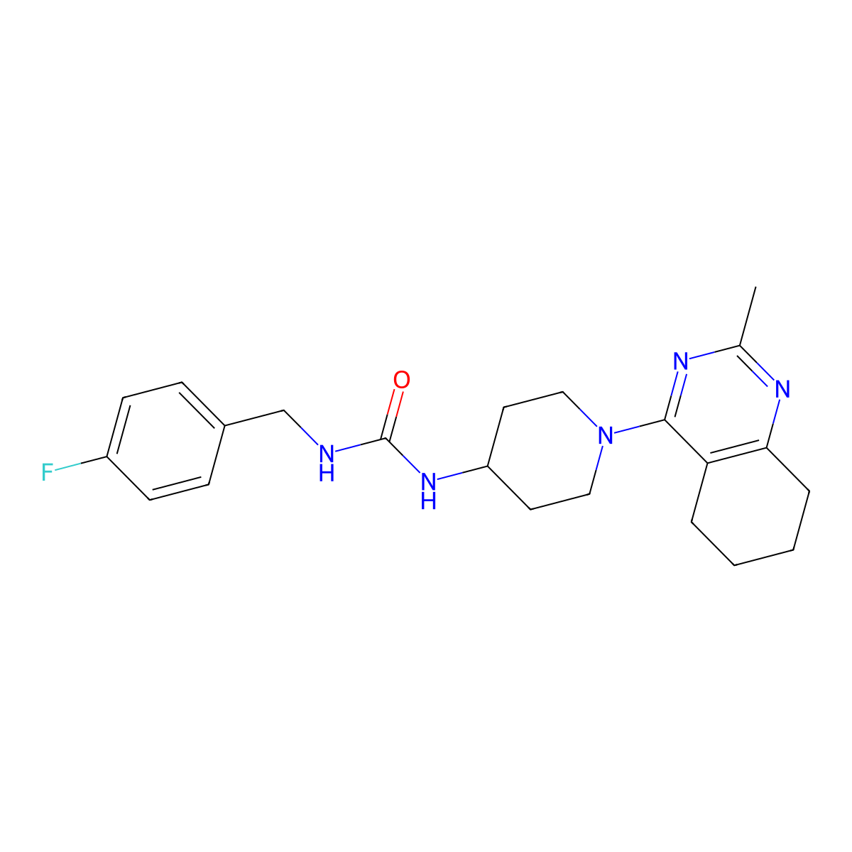 1-(4-Fluorobenzyl)-3-(1-(2-methyl-5,6,7,8-tetrahydroquinazolin-4-yl)piperidin-4-yl)urea molecular structure, CAS 2034411-84-0