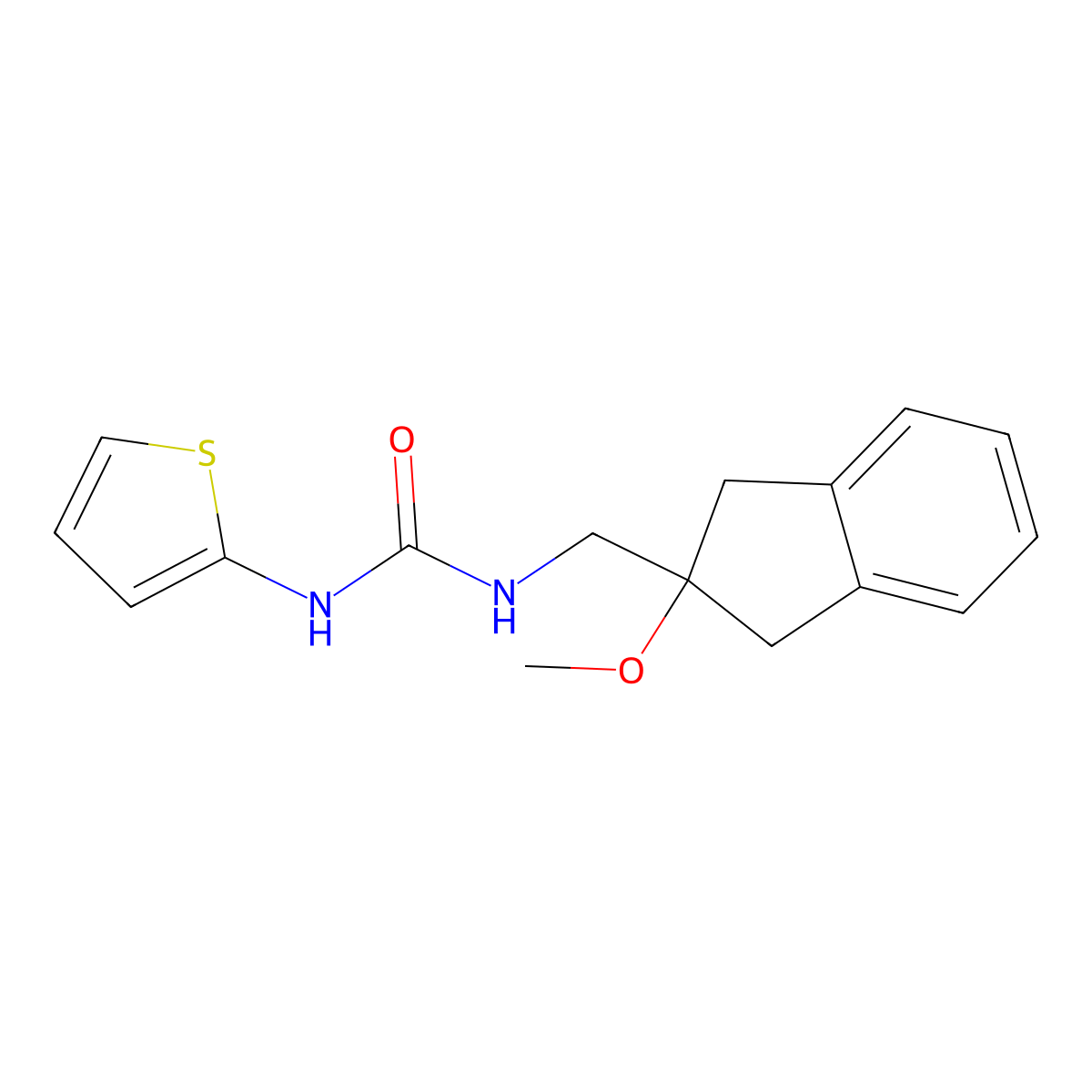1-((2-methoxy-2,3-dihydro-1H-inden-2-yl)methyl)-3-(thiophen-2-yl)urea molecular structure, CAS 2034411-86-2