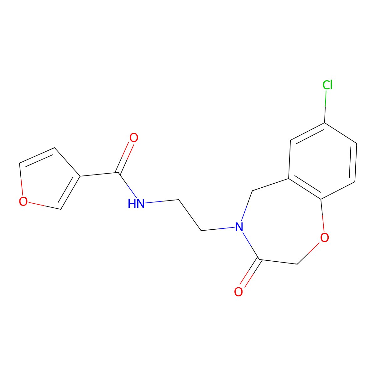 N-(2-(7-chloro-3-oxo-2,3-dihydrobenzo[f][1,4]oxazepin-4(5H)-yl)ethyl)furan-3-carboxamide molecular structure, CAS 2034411-88-4