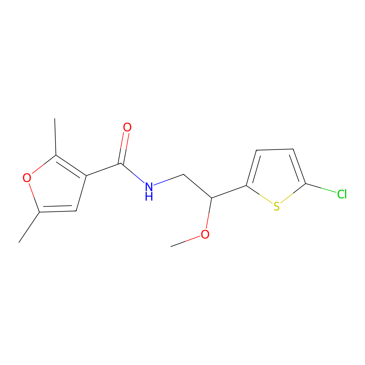 N-[2-(5-chlorothiophen-2-yl)-2-methoxyethyl]-2,5-dimethylfuran-3-carboxamide molecular structure, CAS 2034411-89-5