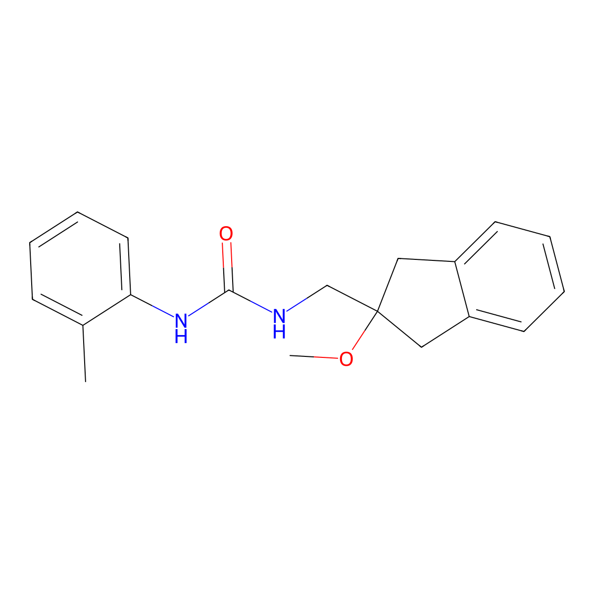 1-((2-methoxy-2,3-dihydro-1H-inden-2-yl)methyl)-3-(o-tolyl)urea molecular structure, CAS 2034411-91-9