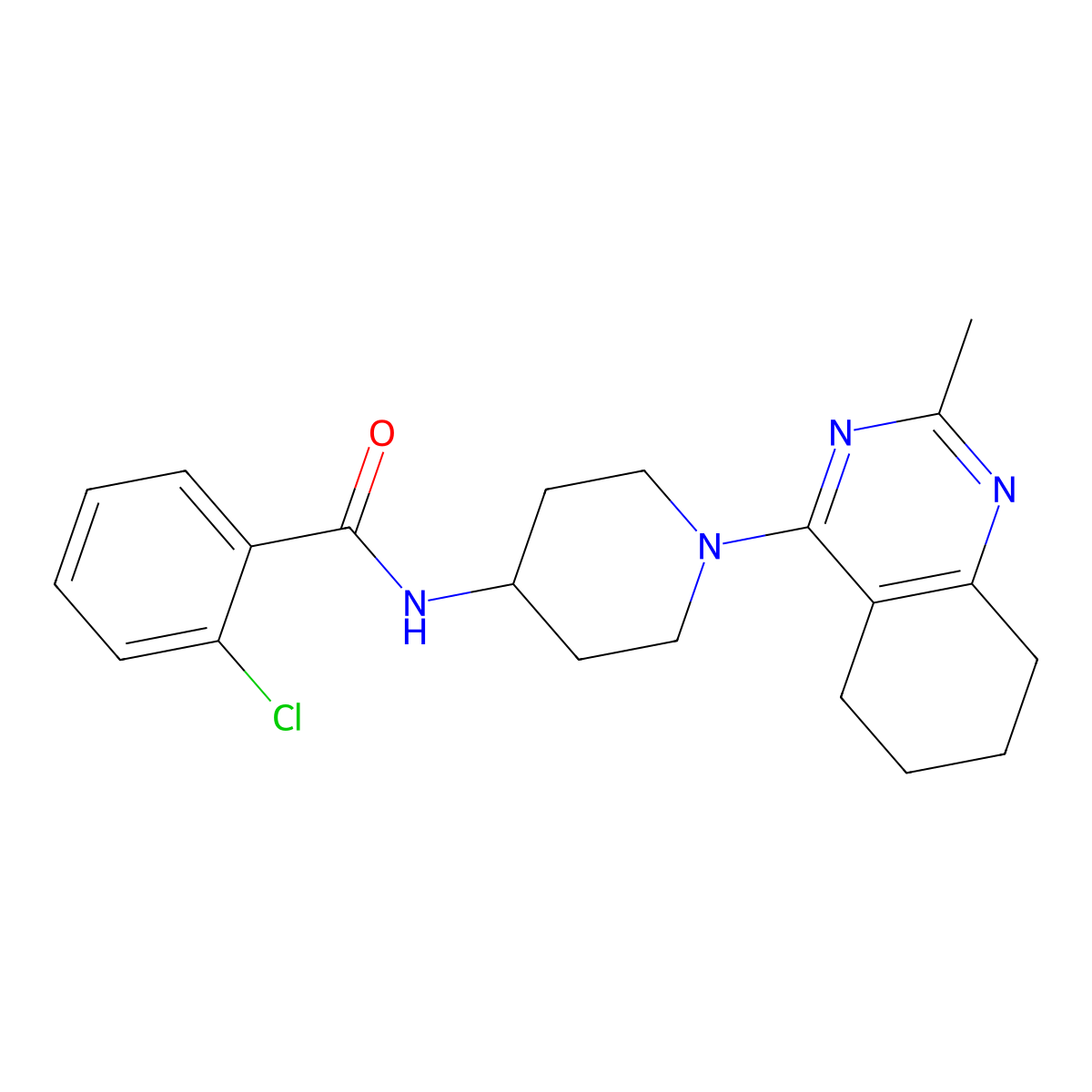 2-chloro-N-[1-(2-methyl-5,6,7,8-tetrahydroquinazolin-4-yl)piperidin-4-yl]benzamide molecular structure, CAS 2034411-96-4