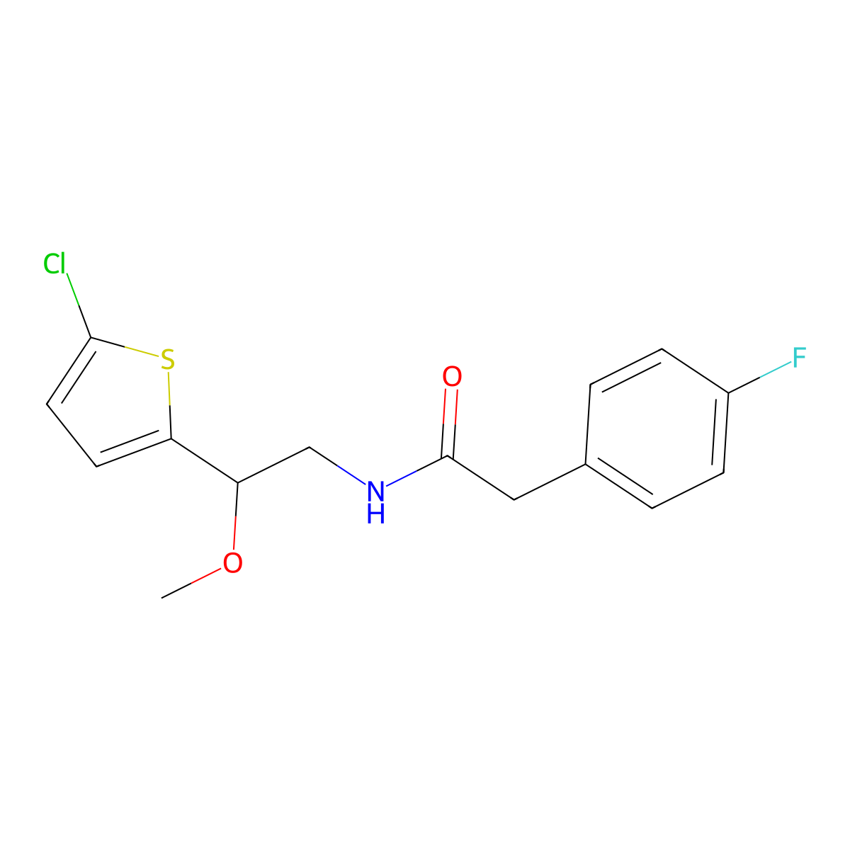 N-[2-(5-chlorothiophen-2-yl)-2-methoxyethyl]-2-(4-fluorophenyl)acetamide molecular structure, CAS 2034411-97-5
