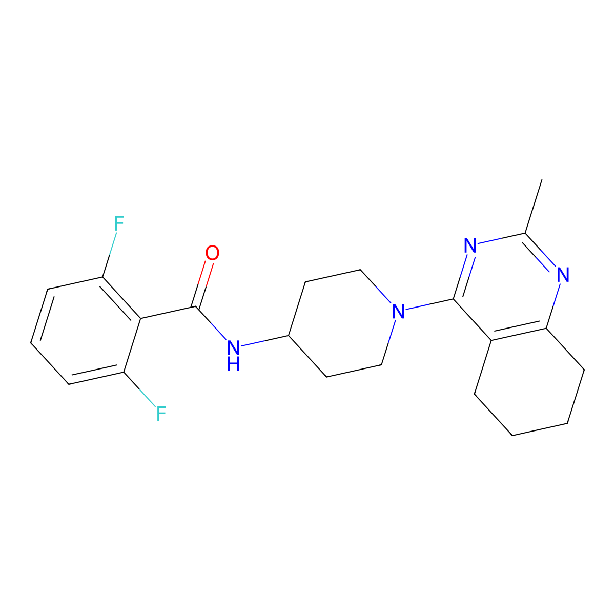 2,6-difluoro-N-[1-(2-methyl-5,6,7,8-tetrahydroquinazolin-4-yl)piperidin-4-yl]benzamide molecular structure, CAS 2034412-01-4