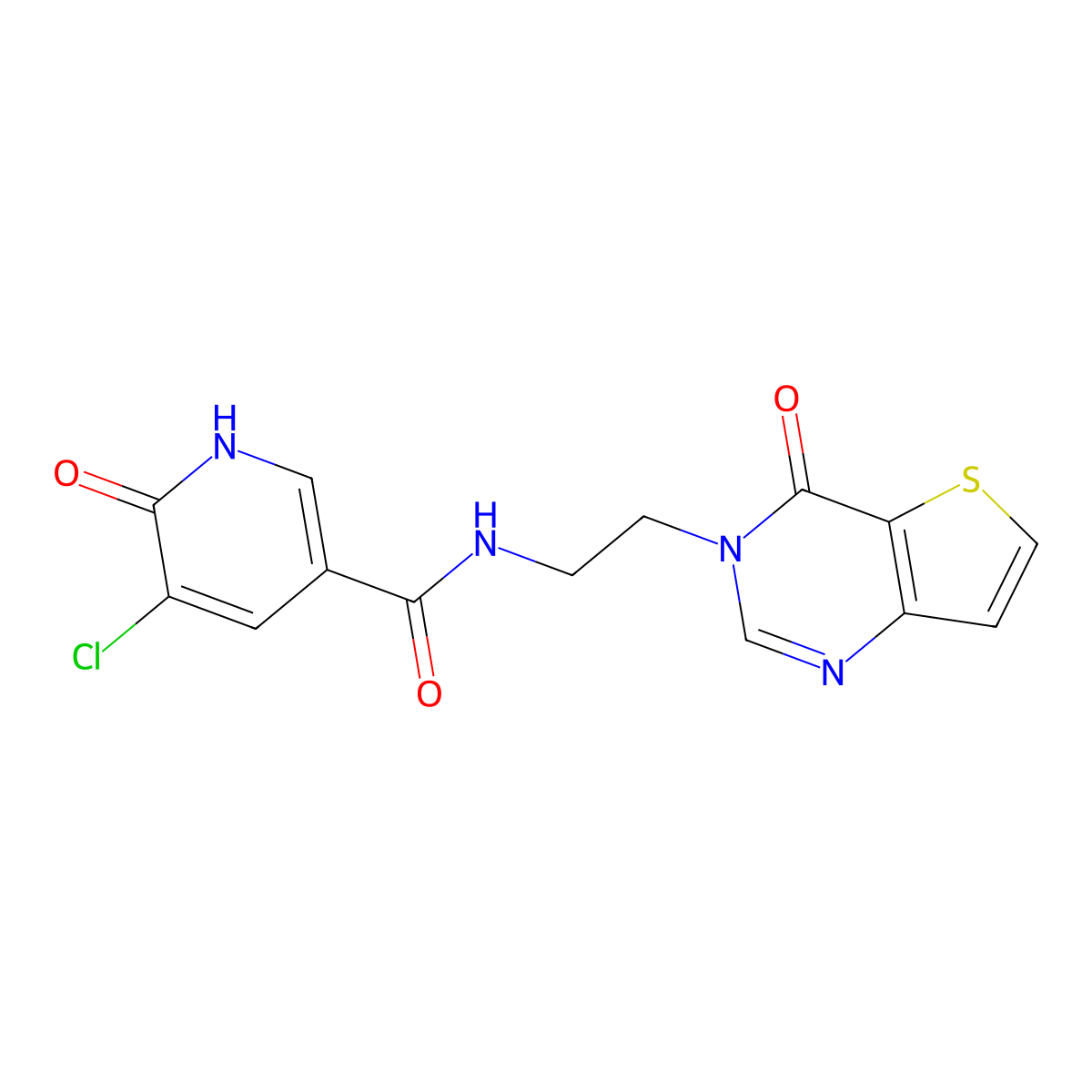 5-chloro-6-hydroxy-N-(2-(4-oxothieno[3,2-d]pyrimidin-3(4H)-yl)ethyl)nicotinamide molecular structure, CAS 2034412-13-8