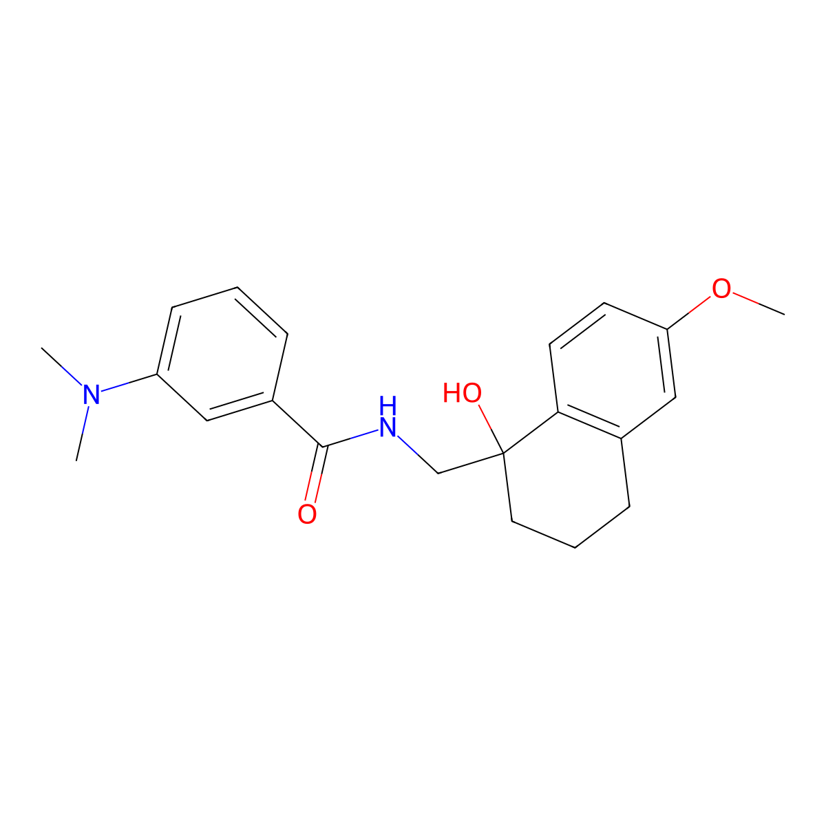 3-(dimethylamino)-N-[(1-hydroxy-6-methoxy-1,2,3,4-tetrahydronaphthalen-1-yl)methyl]benzamide molecular structure, CAS 2034412-17-2