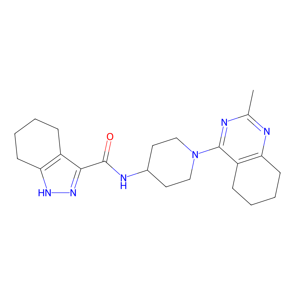 N-[1-(2-methyl-5,6,7,8-tetrahydroquinazolin-4-yl)piperidin-4-yl]-4,5,6,7-tetrahydro-1H-indazole-3-carboxamide molecular structure, CAS 2034412-21-8