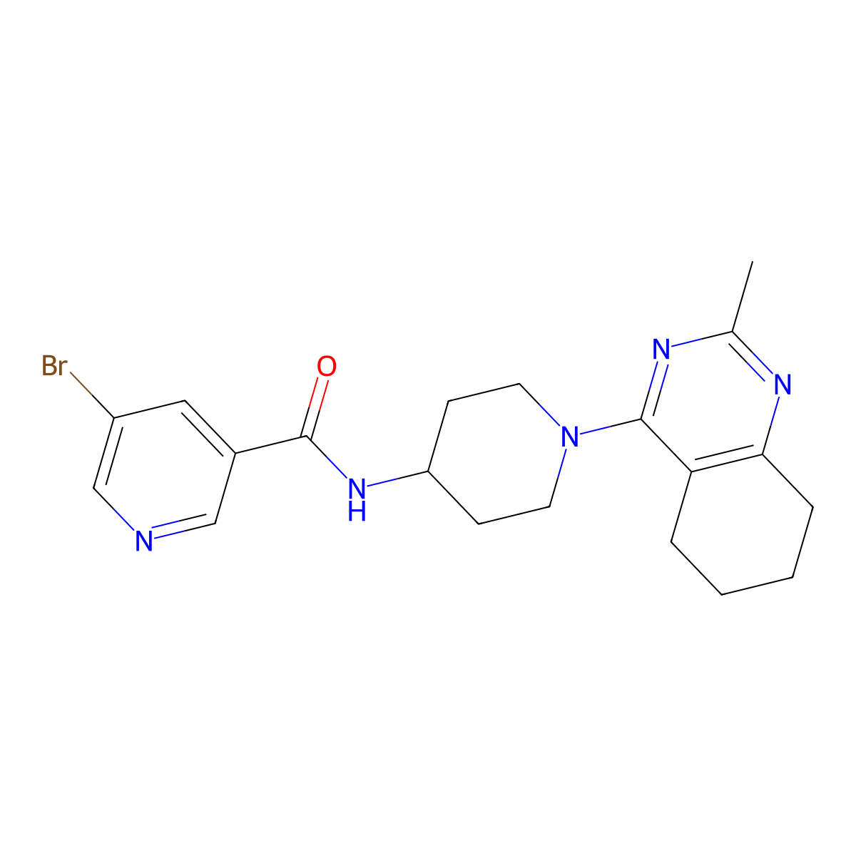 5-bromo-N-(1-(2-methyl-5,6,7,8-tetrahydroquinazolin-4-yl)piperidin-4-yl)nicotinamide molecular structure, CAS 2034412-29-6
