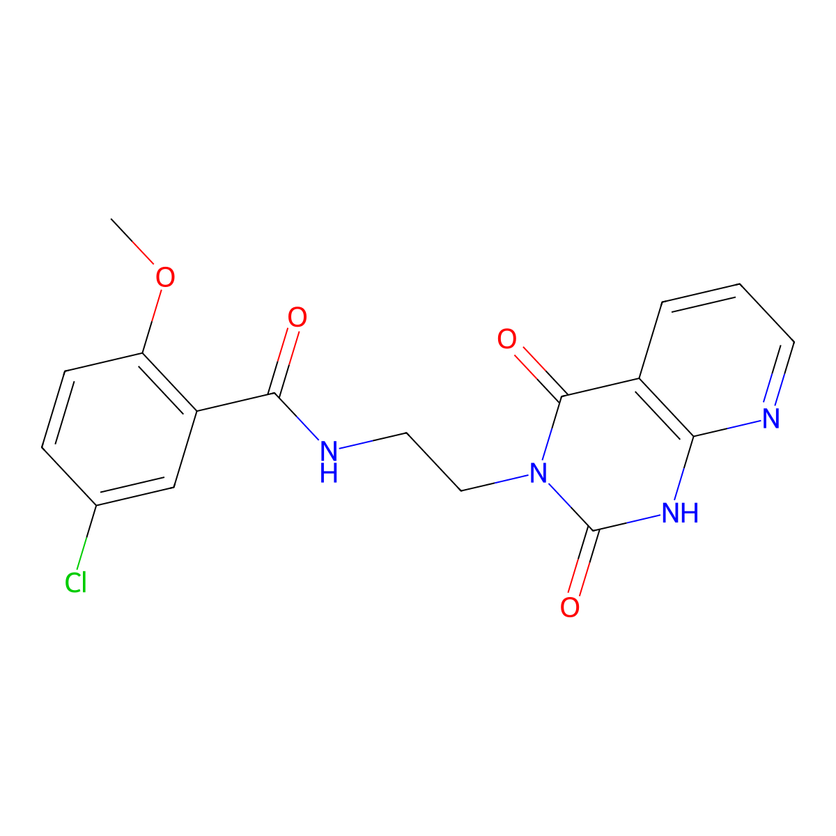 5-chloro-N-(2-(2,4-dioxo-1,2-dihydropyrido[2,3-d]pyrimidin-3(4H)-yl)ethyl)-2-methoxybenzamide molecular structure, CAS 2034412-32-1