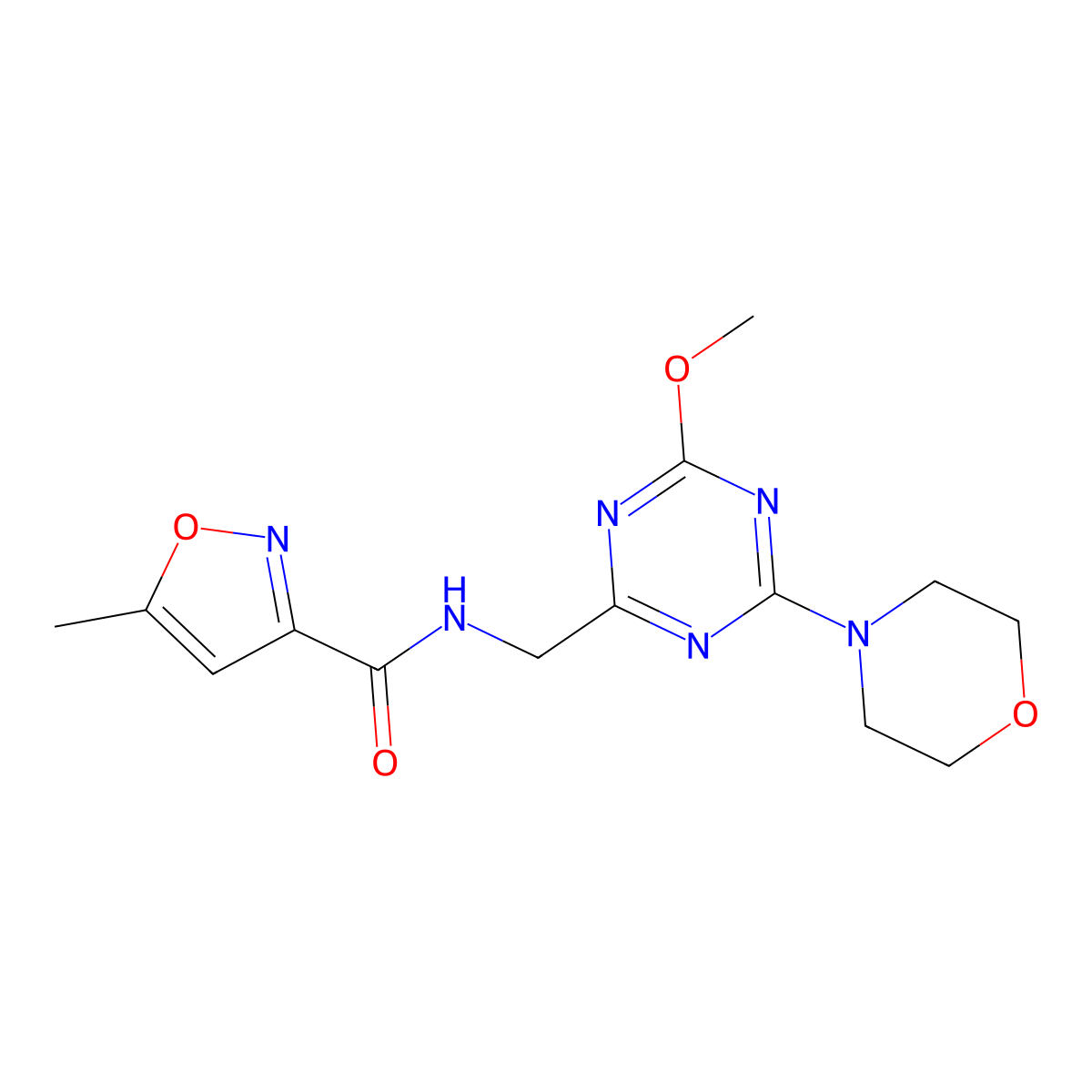 N-((4-methoxy-6-morpholino-1,3,5-triazin-2-yl)methyl)-5-methylisoxazole-3-carboxamide molecular structure, CAS 2034412-41-2