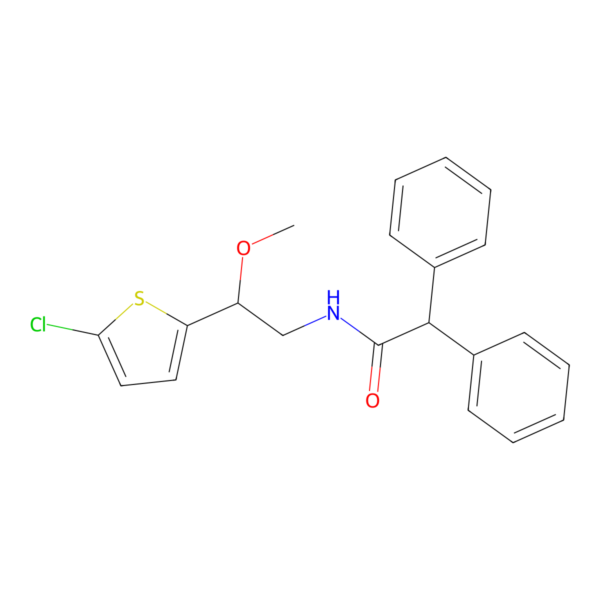 N-[2-(5-chlorothiophen-2-yl)-2-methoxyethyl]-2,2-diphenylacetamide molecular structure, CAS 2034412-45-6