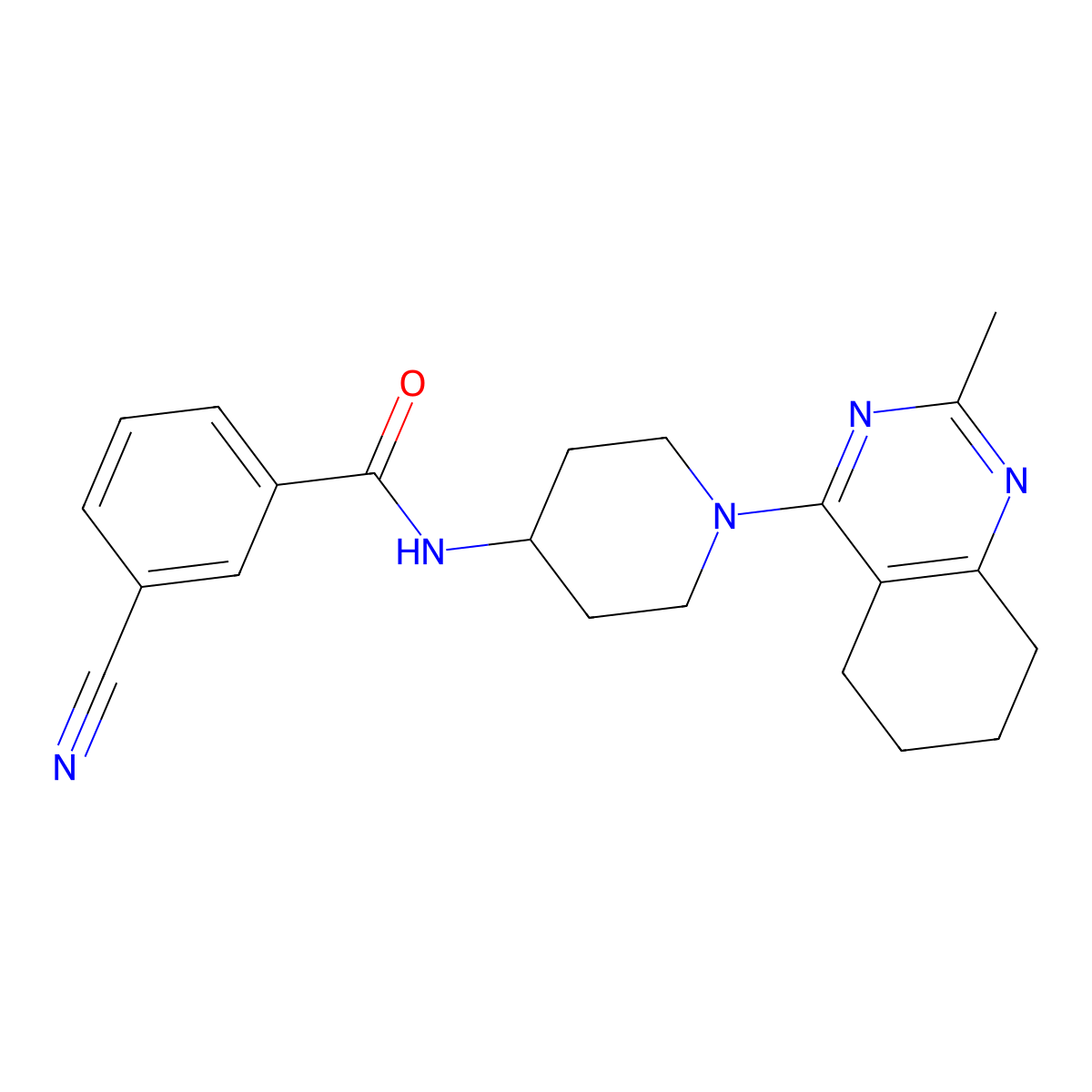 3-cyano-N-[1-(2-methyl-5,6,7,8-tetrahydroquinazolin-4-yl)piperidin-4-yl]benzamide molecular structure, CAS 2034412-47-8