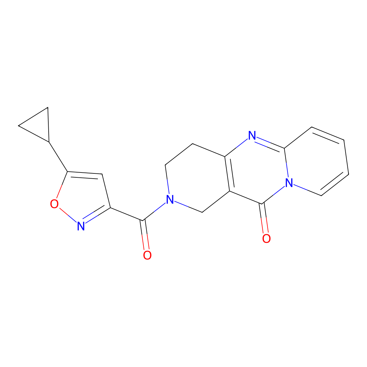 5-(5-Cyclopropyl-1,2-oxazole-3-carbonyl)-1,5,9-triazatricyclo[8.4.0.0^{3,8}]tetradeca-3(8),9,11,13-tetraen-2-one molecular structure, CAS 2034412-81-0