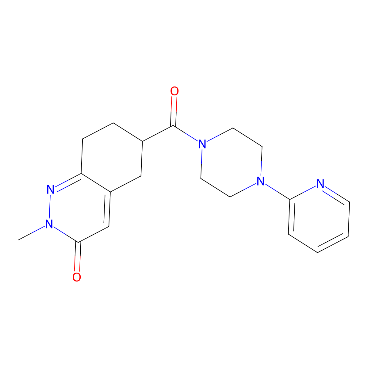 2-methyl-6-(4-(pyridin-2-yl)piperazine-1-carbonyl)-5,6,7,8-tetrahydrocinnolin-3(2H)-one molecular structure, CAS 2034412-83-2