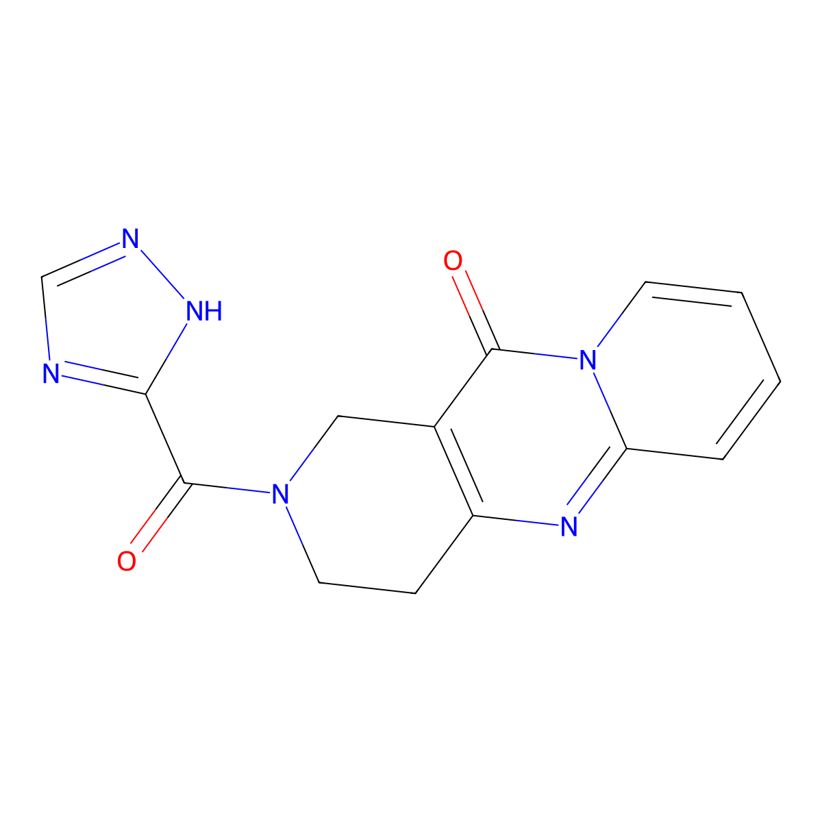 5-(1H-1,2,4-triazole-5-carbonyl)-1,5,9-triazatricyclo[8.4.0.0^{3,8}]tetradeca-3(8),9,11,13-tetraen-2-one molecular structure, CAS 2034412-94-5