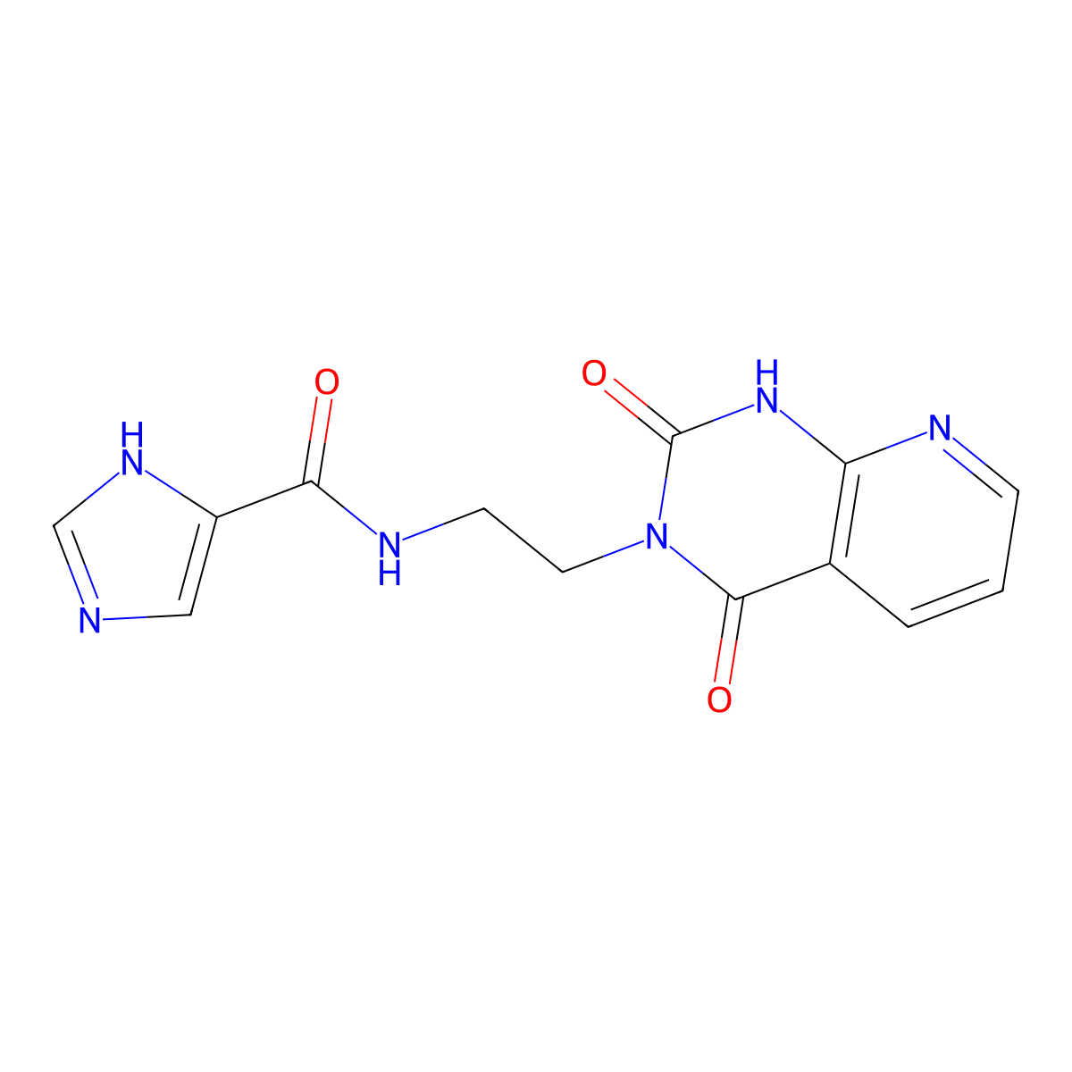 N-(2-(2,4-dioxo-1,2-dihydropyrido[2,3-d]pyrimidin-3(4H)-yl)ethyl)-1H-imidazole-5-carboxamide molecular structure, CAS 2034413-08-4