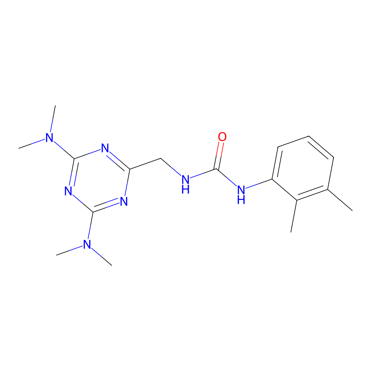 1-((4,6-Bis(dimethylamino)-1,3,5-triazin-2-yl)methyl)-3-(2,3-dimethylphenyl)urea molecular structure, CAS 2034413-26-6