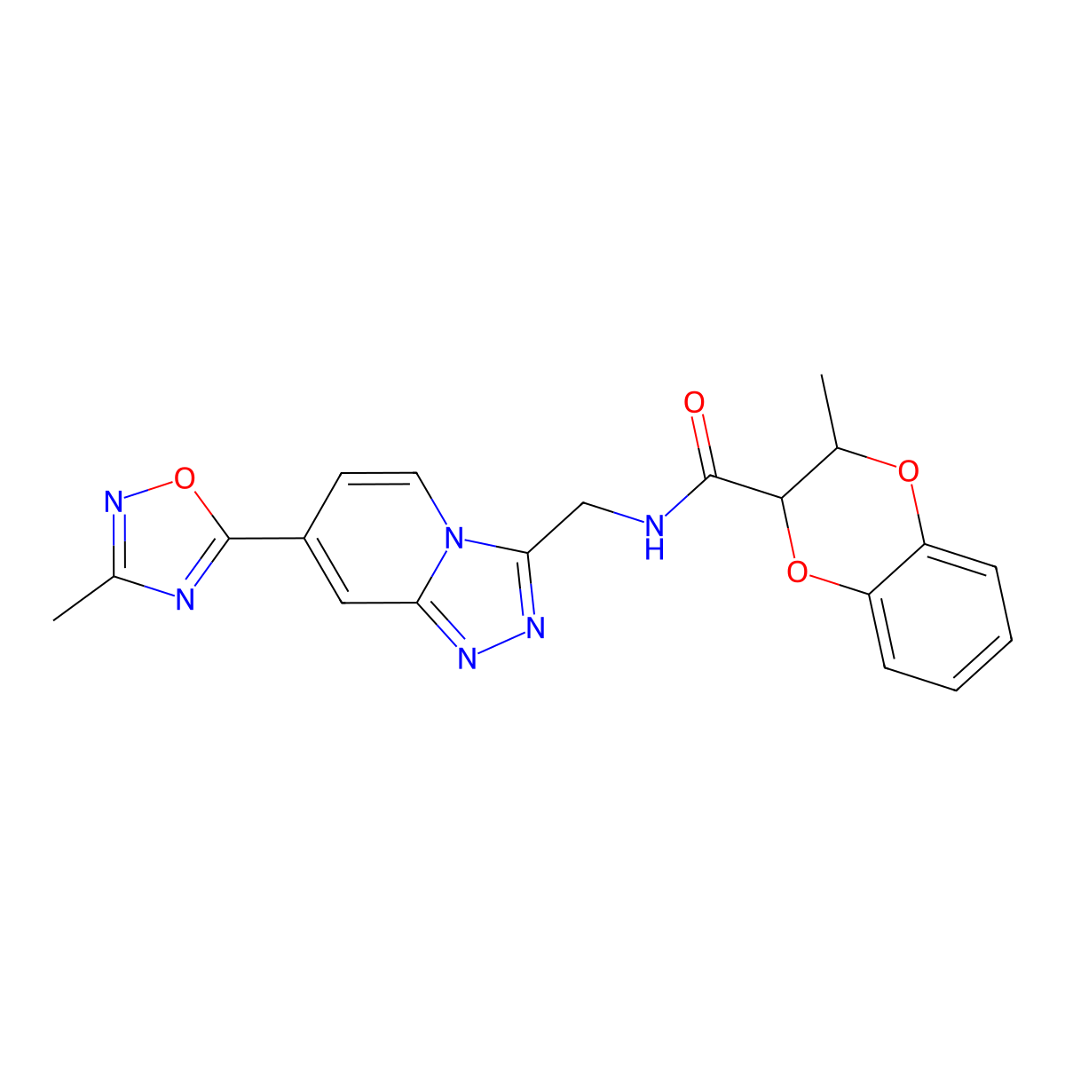 3-methyl-N-((7-(3-methyl-1,2,4-oxadiazol-5-yl)-[1,2,4]triazolo[4,3-a]pyridin-3-yl)methyl)-2,3-dihydrobenzo[b][1,4]dioxine-2-carboxamide molecular structure, CAS 2034413-43-7
