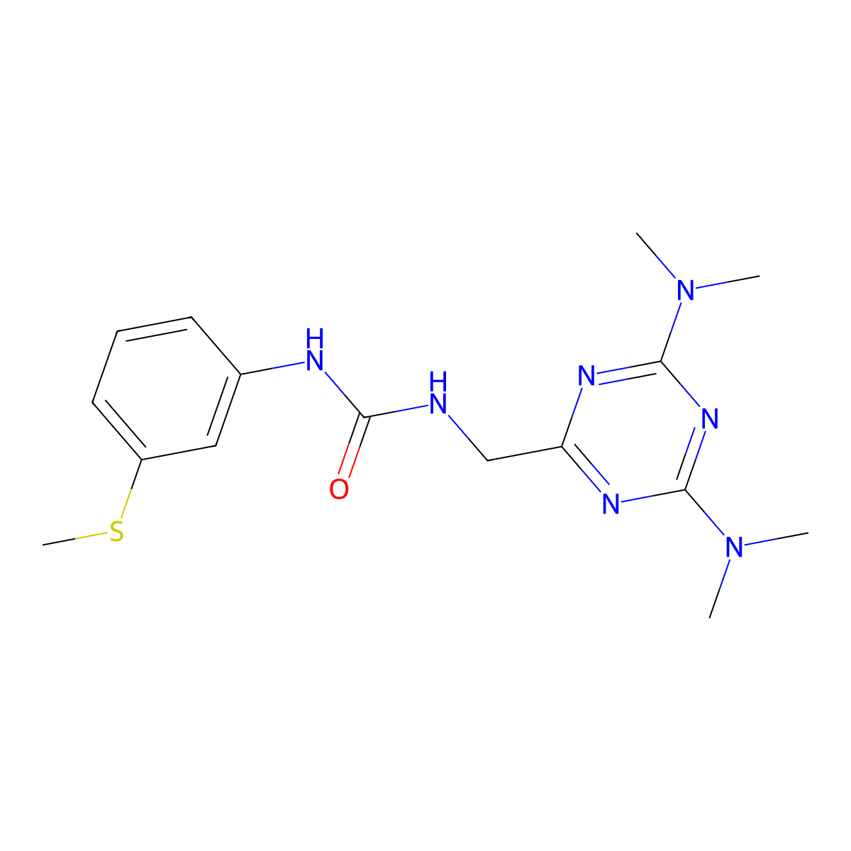 1-((4,6-Bis(dimethylamino)-1,3,5-triazin-2-yl)methyl)-3-(3-(methylthio)phenyl)urea molecular structure, CAS 2034413-46-0
