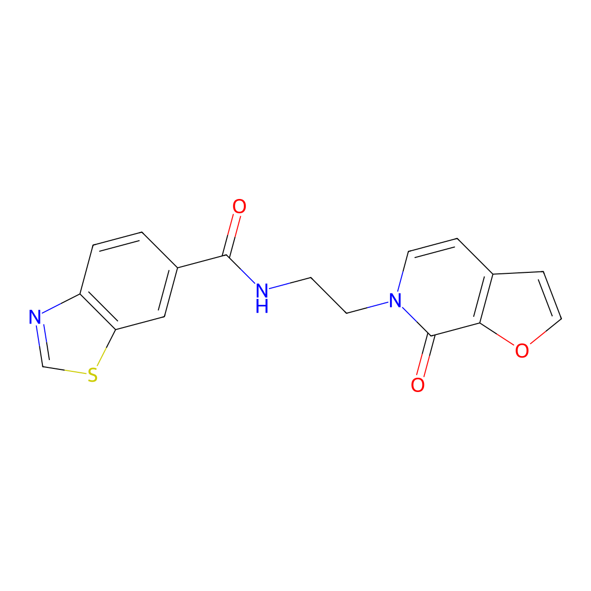 N-(2-(7-oxofuro[2,3-c]pyridin-6(7H)-yl)ethyl)benzo[d]thiazole-6-carboxamide molecular structure, CAS 2034413-49-3