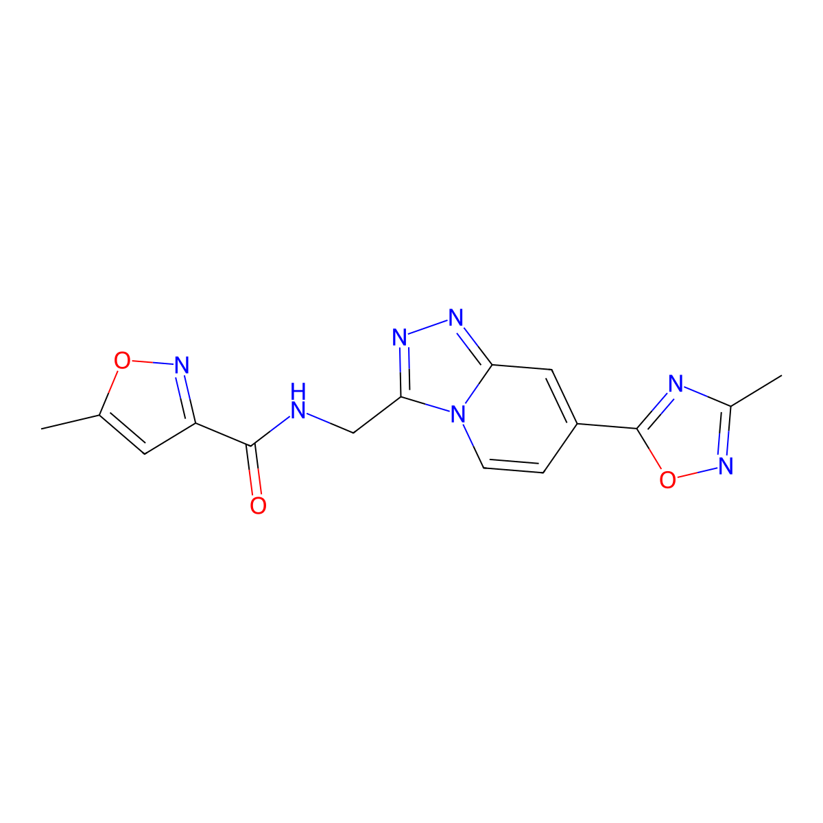 5-methyl-N-((7-(3-methyl-1,2,4-oxadiazol-5-yl)-[1,2,4]triazolo[4,3-a]pyridin-3-yl)methyl)isoxazole-3-carboxamide molecular structure, CAS 2034413-51-7