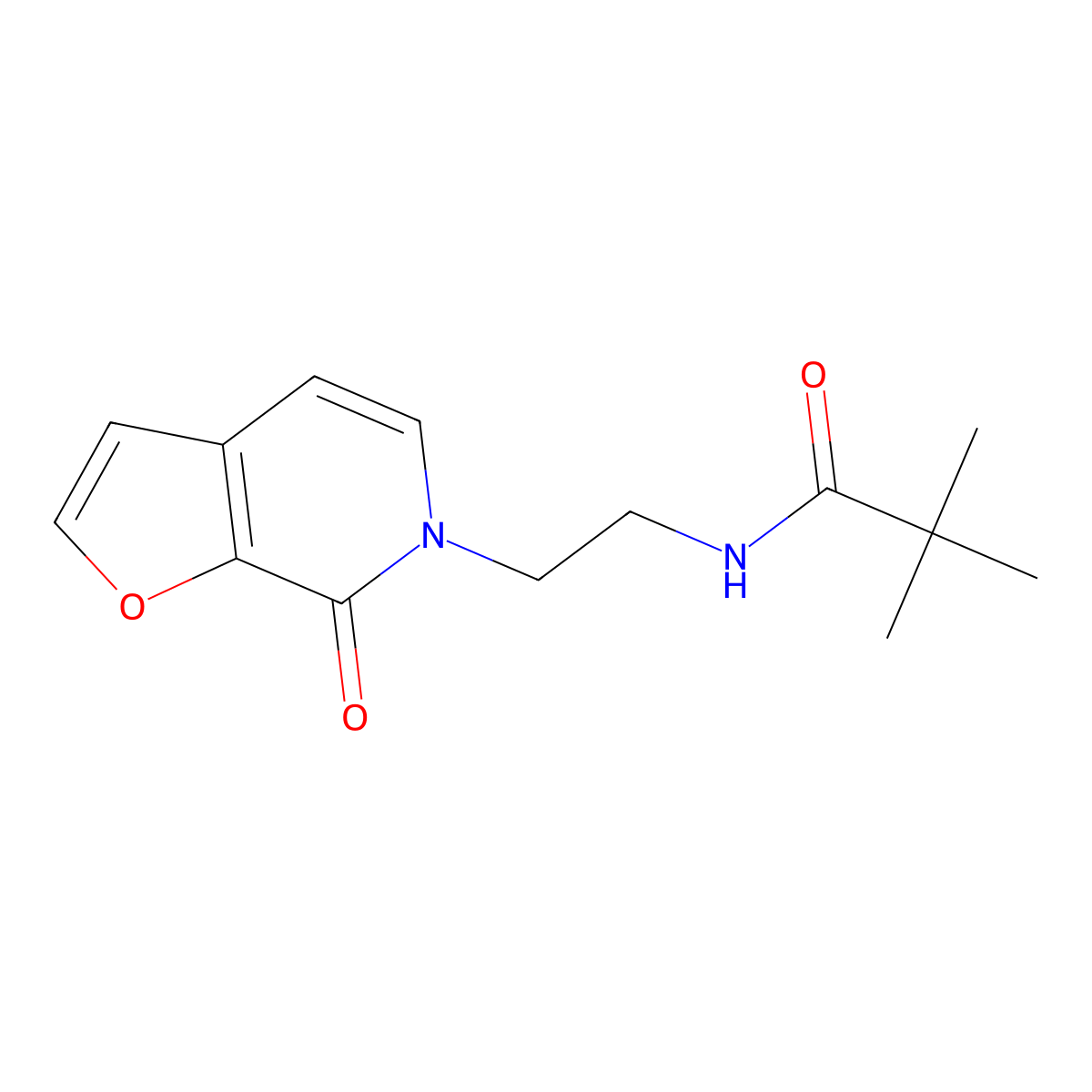 N-(2-(7-oxofuro[2,3-c]pyridin-6(7H)-yl)ethyl)pivalamide molecular structure, CAS 2034413-54-0