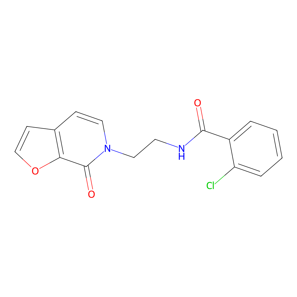 2-chloro-N-(2-(7-oxofuro[2,3-c]pyridin-6(7H)-yl)ethyl)benzamide molecular structure, CAS 2034413-58-4