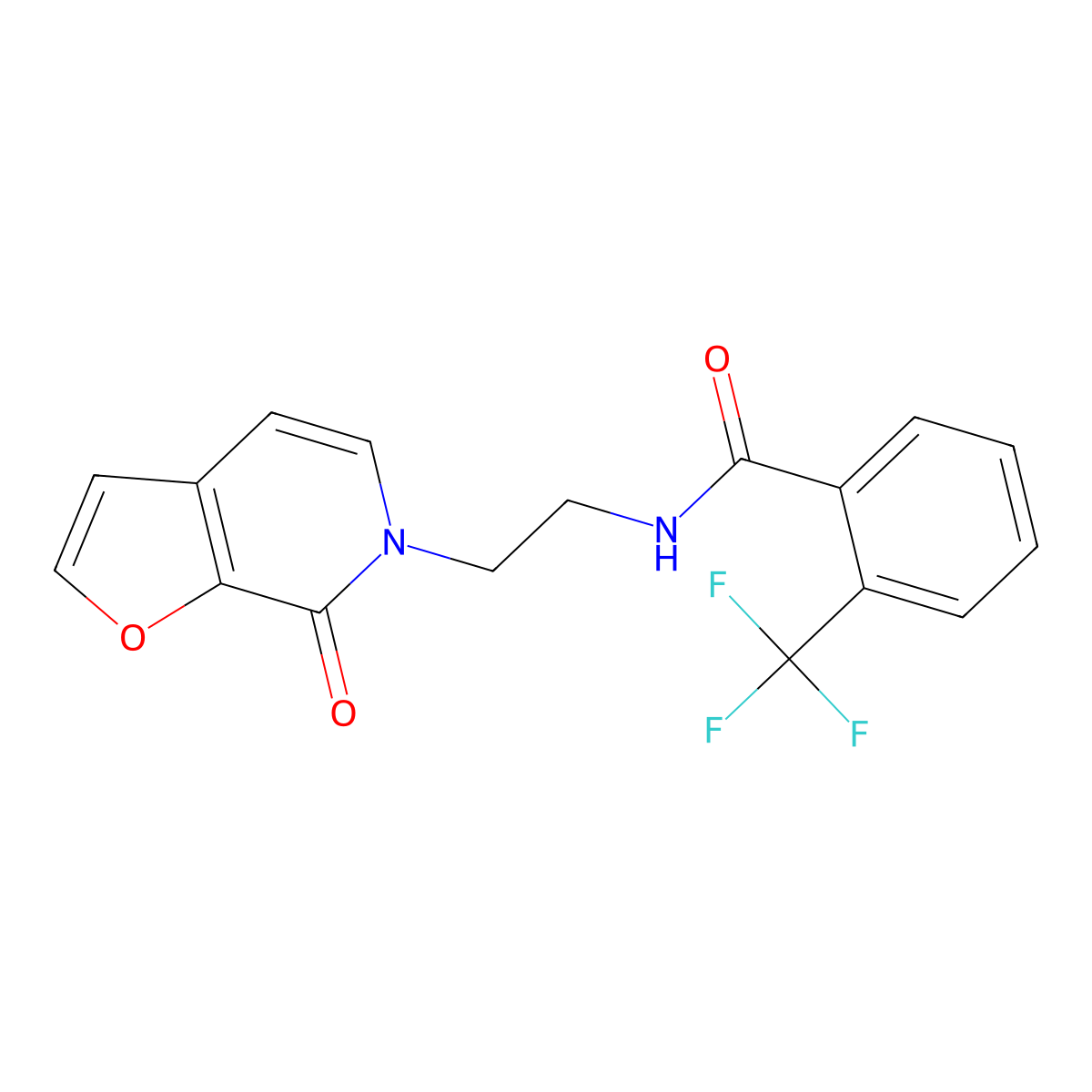 N-(2-(7-oxofuro[2,3-c]pyridin-6(7H)-yl)ethyl)-2-(trifluoromethyl)benzamide molecular structure, CAS 2034413-62-0