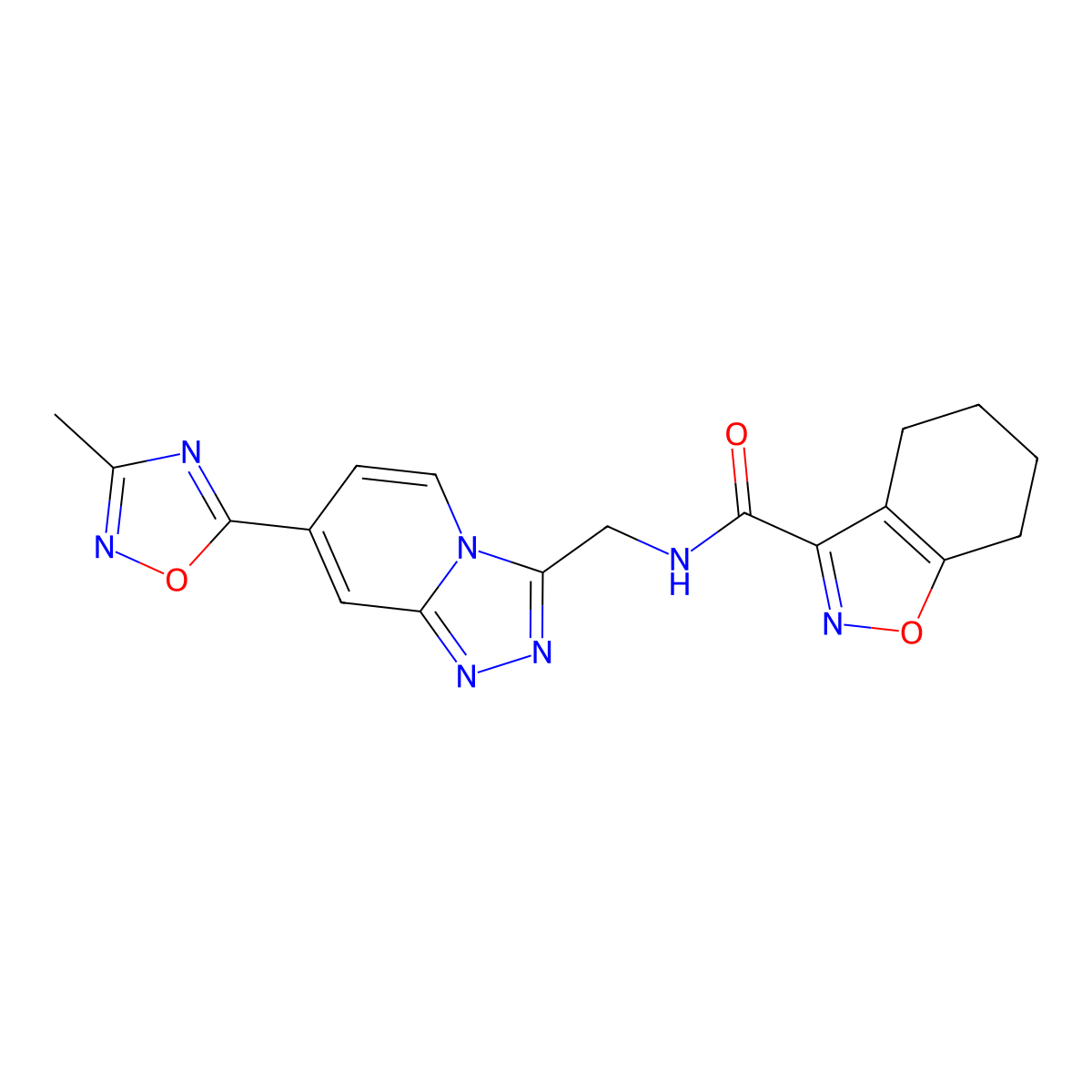 N-((7-(3-methyl-1,2,4-oxadiazol-5-yl)-[1,2,4]triazolo[4,3-a]pyridin-3-yl)methyl)-4,5,6,7-tetrahydrobenzo[d]isoxazole-3-carboxamide molecular structure, CAS 2034413-74-4