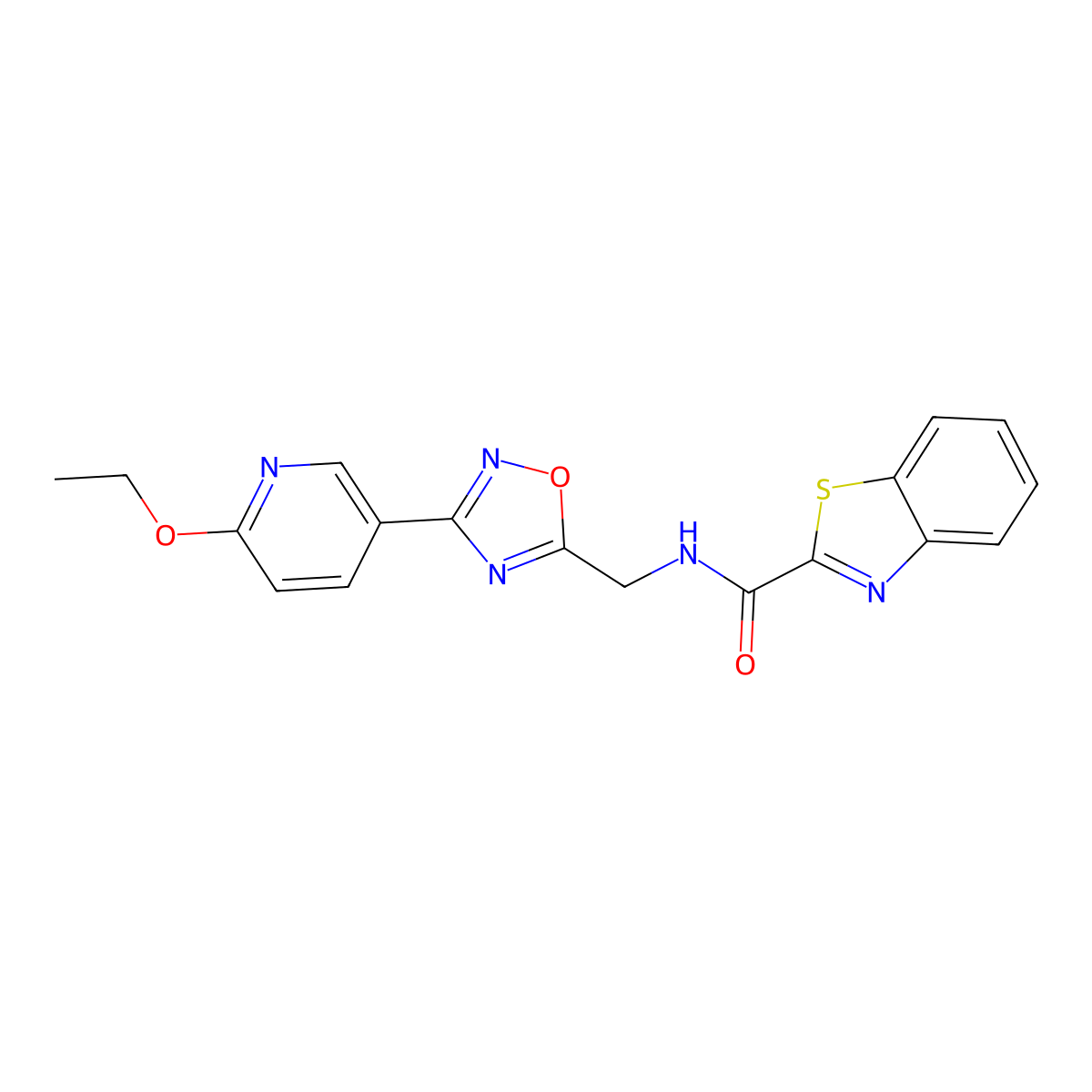 N-((3-(6-ethoxypyridin-3-yl)-1,2,4-oxadiazol-5-yl)methyl)benzo[d]thiazole-2-carboxamide molecular structure, CAS 2034413-81-3