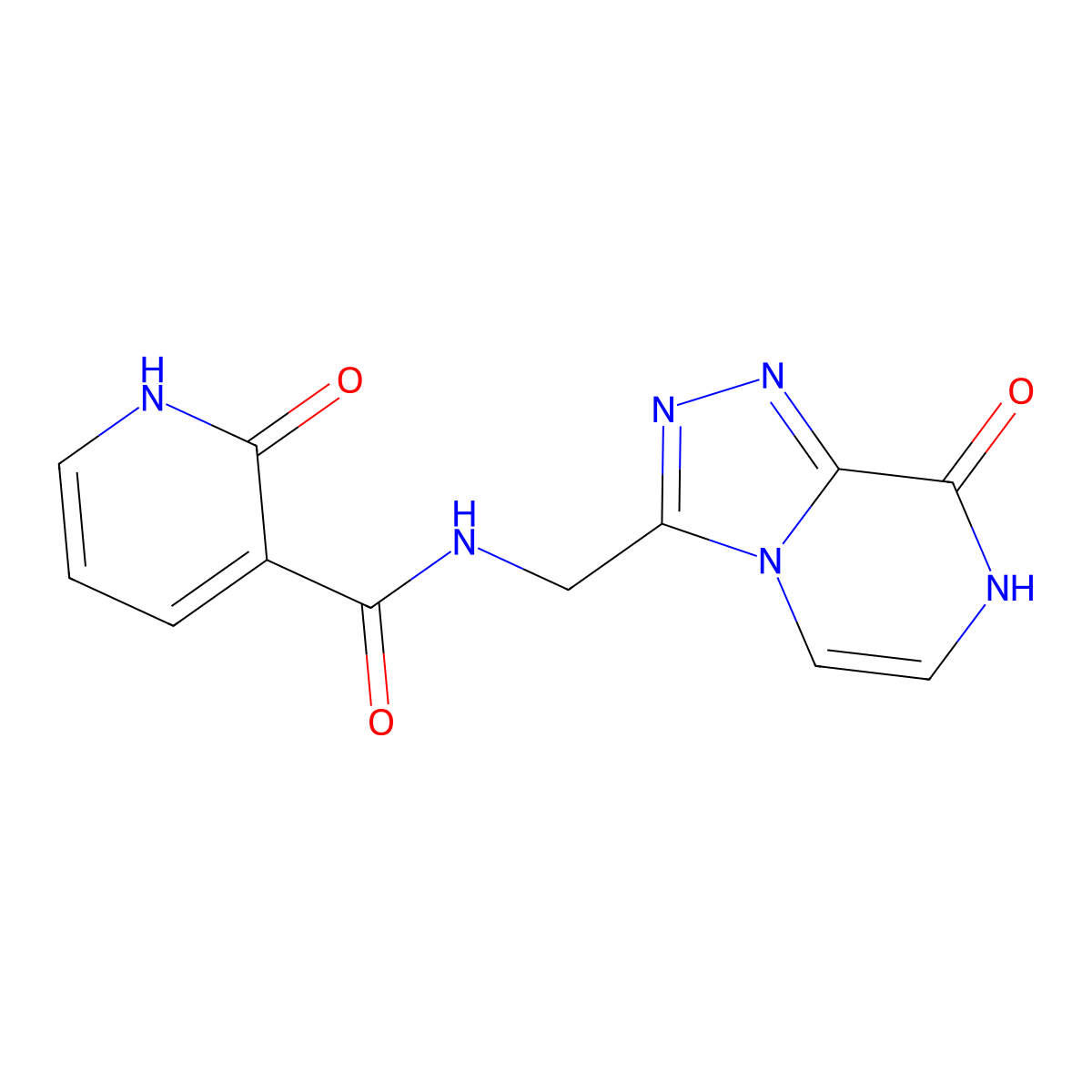 N-((8-hydroxy-[1,2,4]triazolo[4,3-a]pyrazin-3-yl)methyl)-2-oxo-1,2-dihydropyridine-3-carboxamide molecular structure, CAS 2034413-85-7