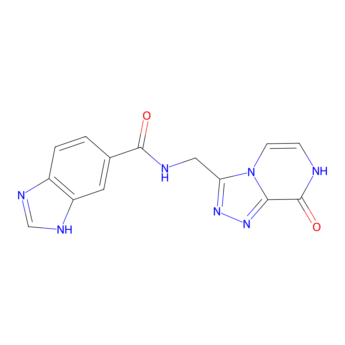 N-((8-hydroxy-[1,2,4]triazolo[4,3-a]pyrazin-3-yl)methyl)-1H-benzo[d]imidazole-5-carboxamide molecular structure, CAS 2034413-87-9
