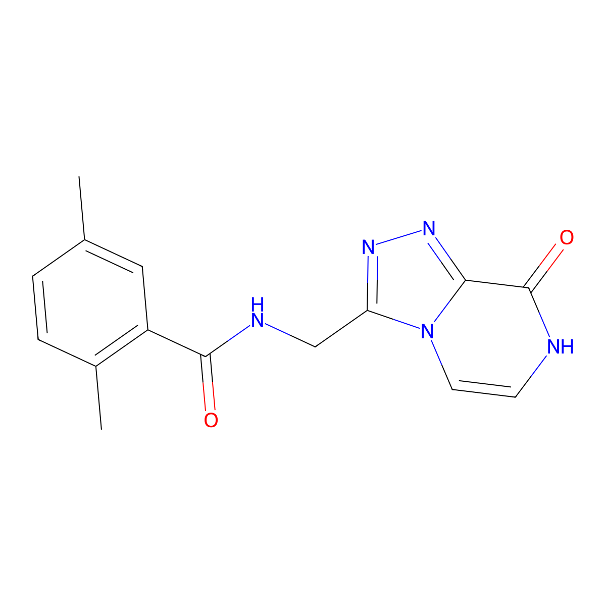 N-({8-hydroxy-[1,2,4]triazolo[4,3-a]pyrazin-3-yl}methyl)-2,5-dimethylbenzamide molecular structure, CAS 2034413-91-5