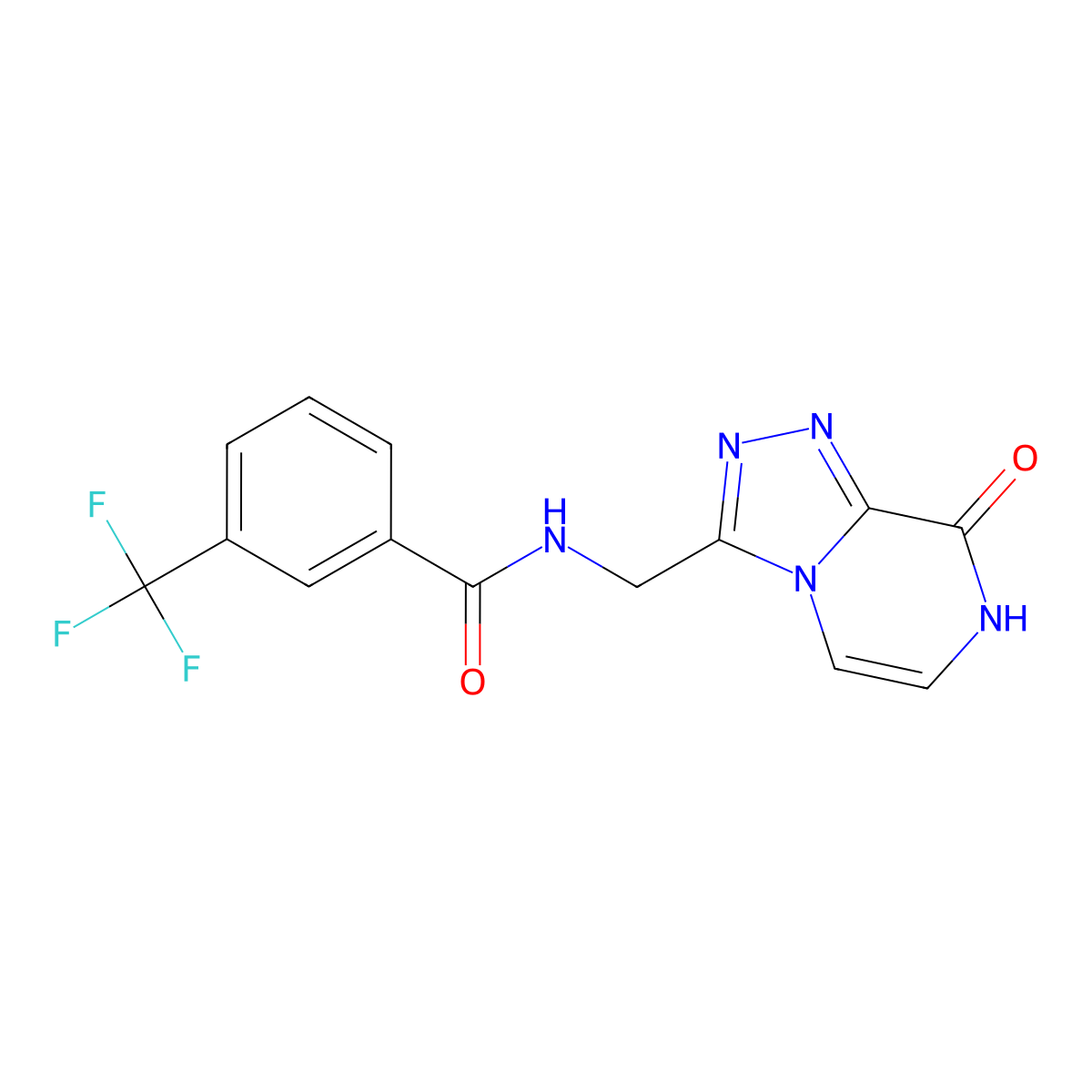 N-({8-hydroxy-[1,2,4]triazolo[4,3-a]pyrazin-3-yl}methyl)-3-(trifluoromethyl)benzamide molecular structure, CAS 2034413-94-8