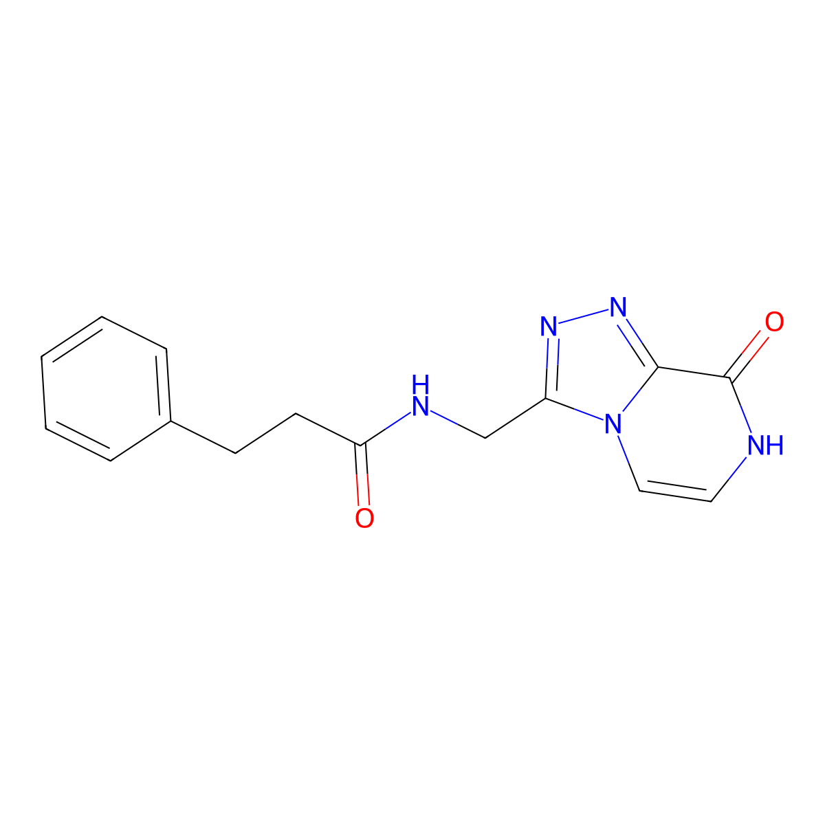 N-({8-hydroxy-[1,2,4]triazolo[4,3-a]pyrazin-3-yl}methyl)-3-phenylpropanamide molecular structure, CAS 2034413-98-2