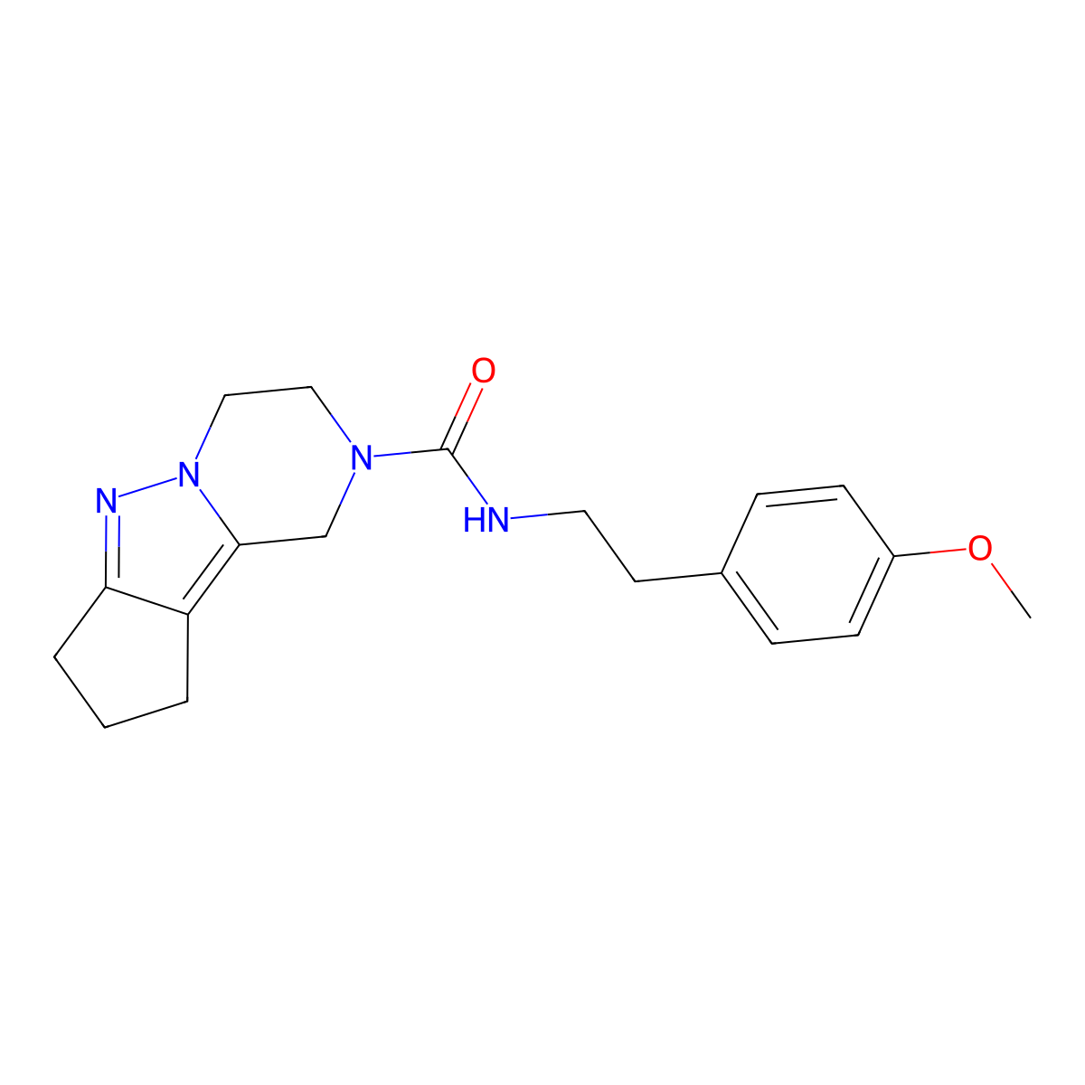 N-[2-(4-methoxyphenyl)ethyl]-7,8,11-triazatricyclo[6.4.0.0^{2,6}]dodeca-1,6-diene-11-carboxamide molecular structure, CAS 2034414-01-0