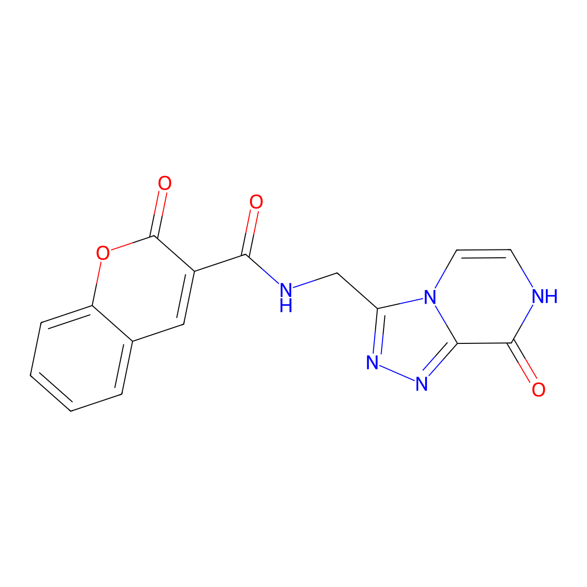 N-((8-hydroxy-[1,2,4]triazolo[4,3-a]pyrazin-3-yl)methyl)-2-oxo-2H-chromene-3-carboxamide molecular structure, CAS 2034414-02-1