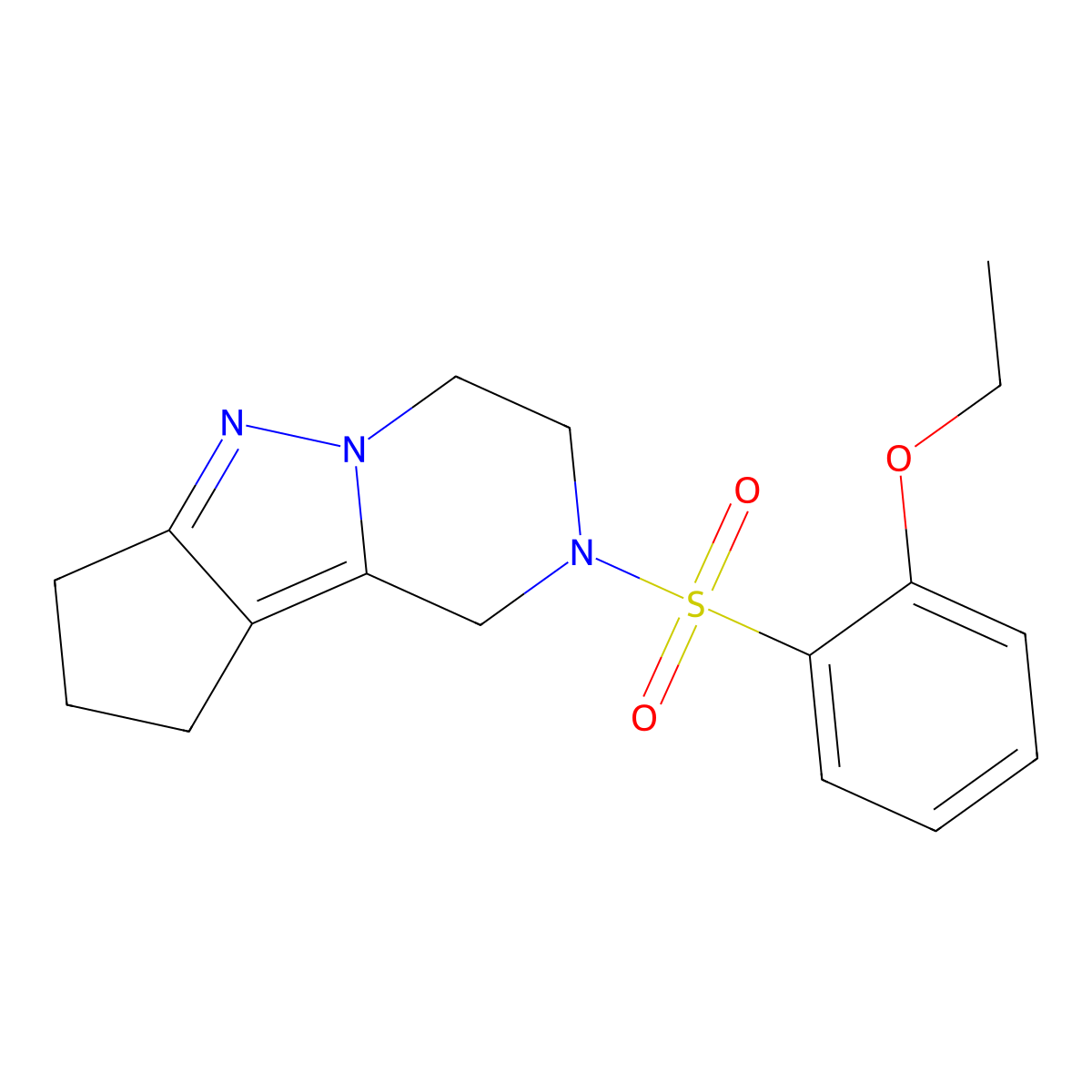 2-((2-ethoxyphenyl)sulfonyl)-2,3,4,7,8,9-hexahydro-1H-cyclopenta[3,4]pyrazolo[1,5-a]pyrazine molecular structure, CAS 2034414-17-8