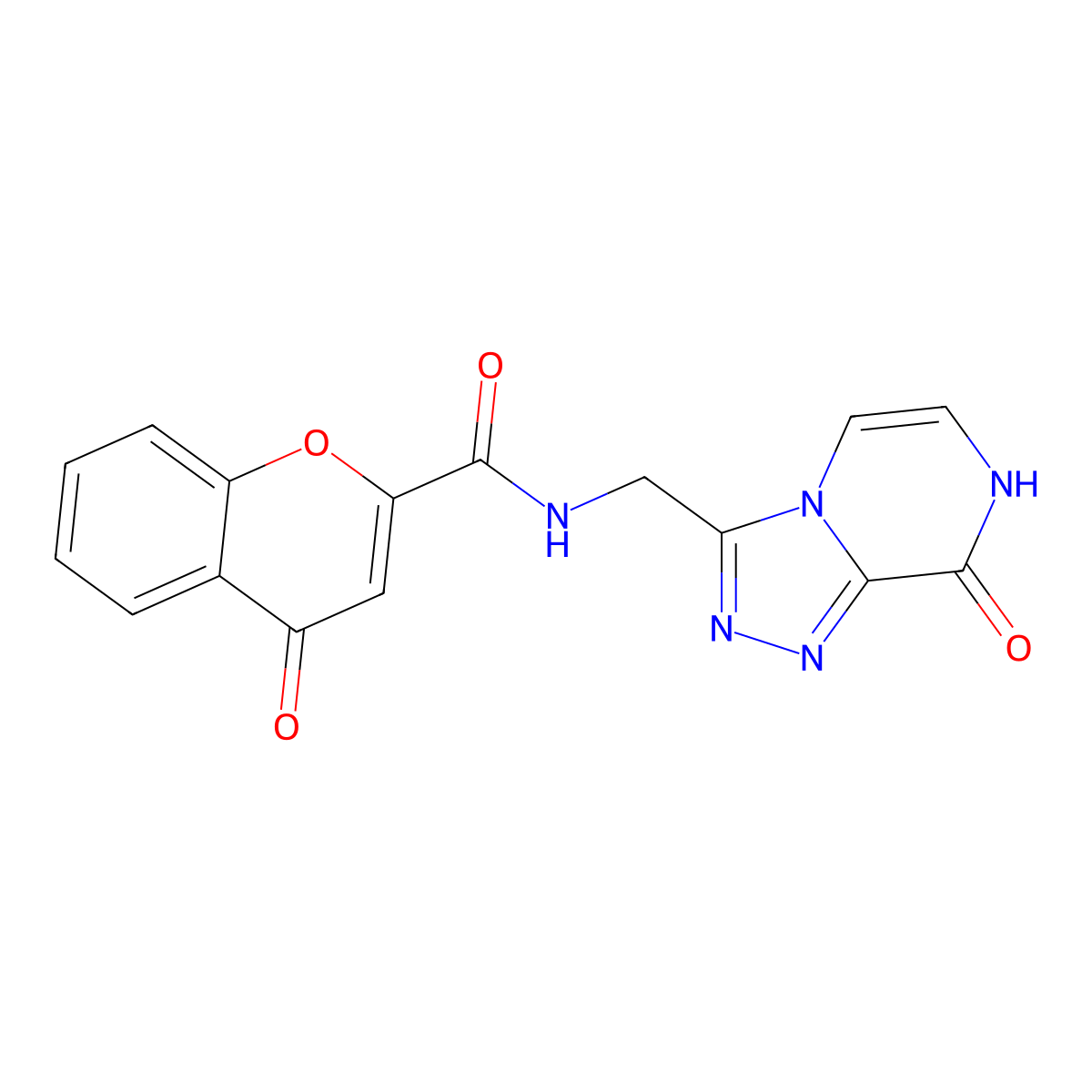 N-((8-hydroxy-[1,2,4]triazolo[4,3-a]pyrazin-3-yl)methyl)-4-oxo-4H-chromene-2-carboxamide molecular structure, CAS 2034414-20-3