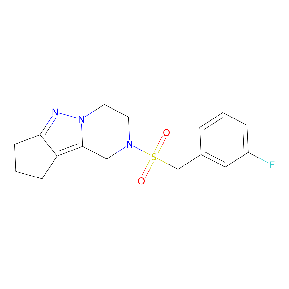 11-[(3-Fluorophenyl)methanesulfonyl]-7,8,11-triazatricyclo[6.4.0.0^{2,6}]dodeca-1,6-diene molecular structure, CAS 2034414-31-6
