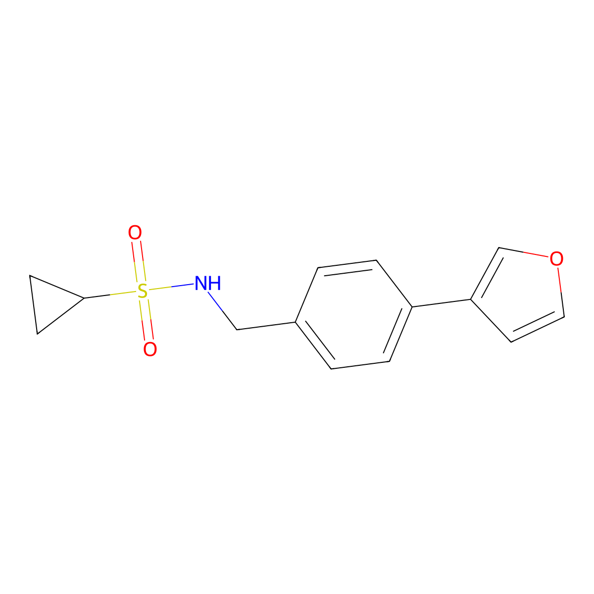 N-(4-(furan-3-yl)benzyl)cyclopropanesulfonamide molecular structure, CAS 2034414-35-0