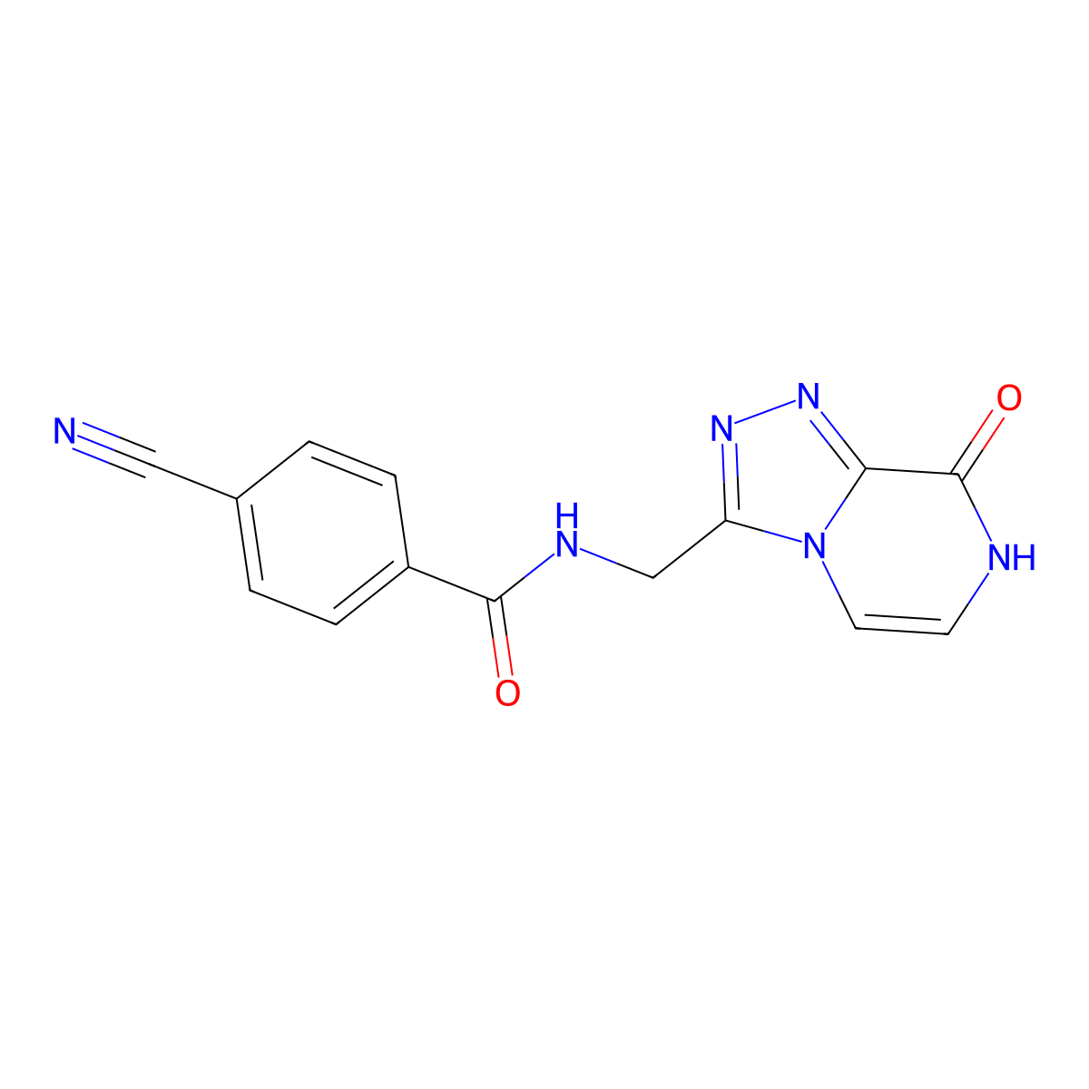 4-cyano-N-((8-hydroxy-[1,2,4]triazolo[4,3-a]pyrazin-3-yl)methyl)benzamide molecular structure, CAS 2034414-36-1