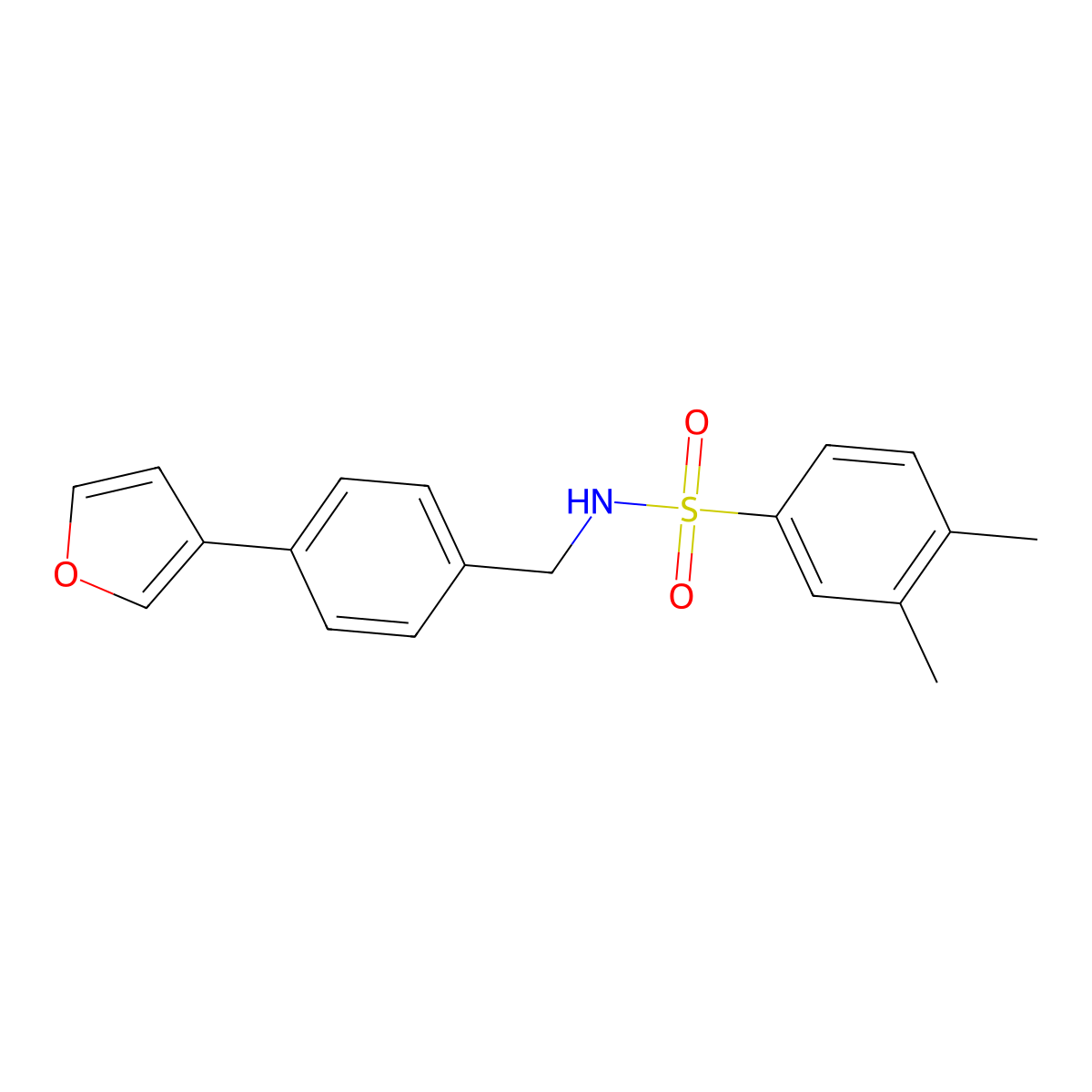 N-(4-(furan-3-yl)benzyl)-3,4-dimethylbenzenesulfonamide molecular structure, CAS 2034414-39-4
